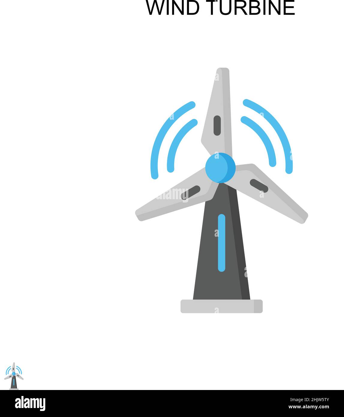 Icona vettore semplice turbina eolica. Modello di disegno del simbolo di illustrazione per l'elemento dell'interfaccia utente mobile Web. Illustrazione Vettoriale