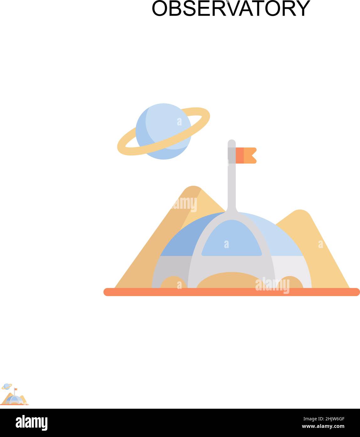 Icona vettore semplice dell'Osservatorio. Modello di disegno del simbolo di illustrazione per l'elemento dell'interfaccia utente mobile Web. Illustrazione Vettoriale