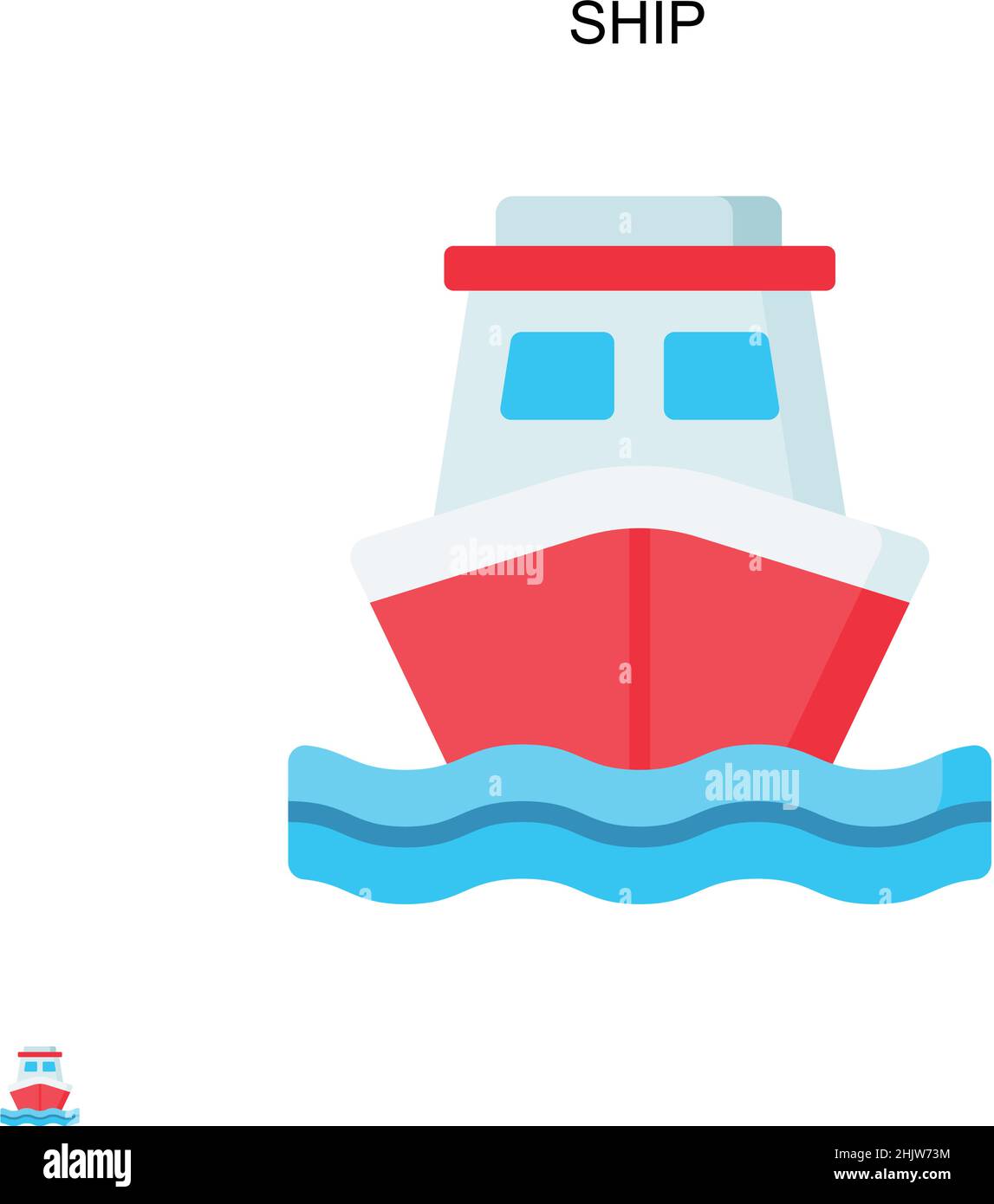 Icona Ship Simple Vector. Modello di disegno del simbolo di illustrazione per l'elemento dell'interfaccia utente mobile Web. Illustrazione Vettoriale