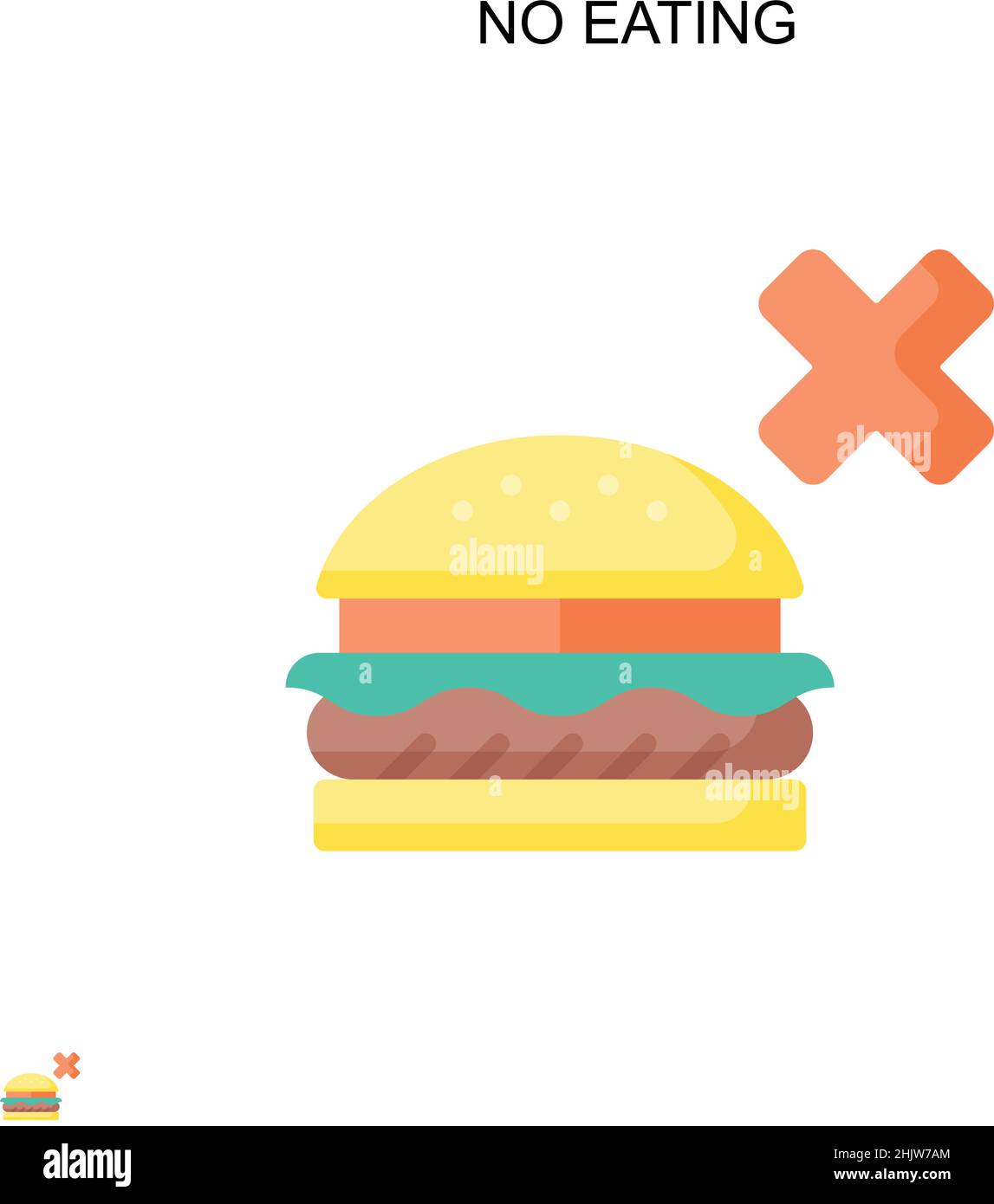 Nessuna semplice icona vettoriale per mangiare. Modello di disegno del simbolo di illustrazione per l'elemento dell'interfaccia utente mobile Web. Illustrazione Vettoriale