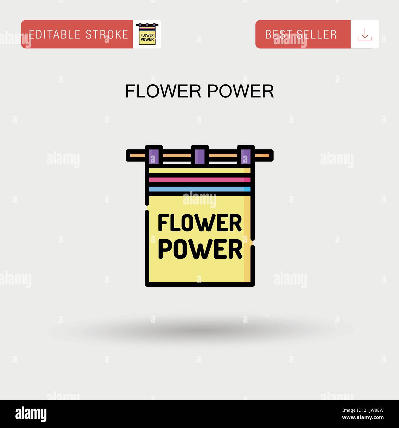 Icona vettoriale semplice del potere del fiore. Illustrazione Vettoriale