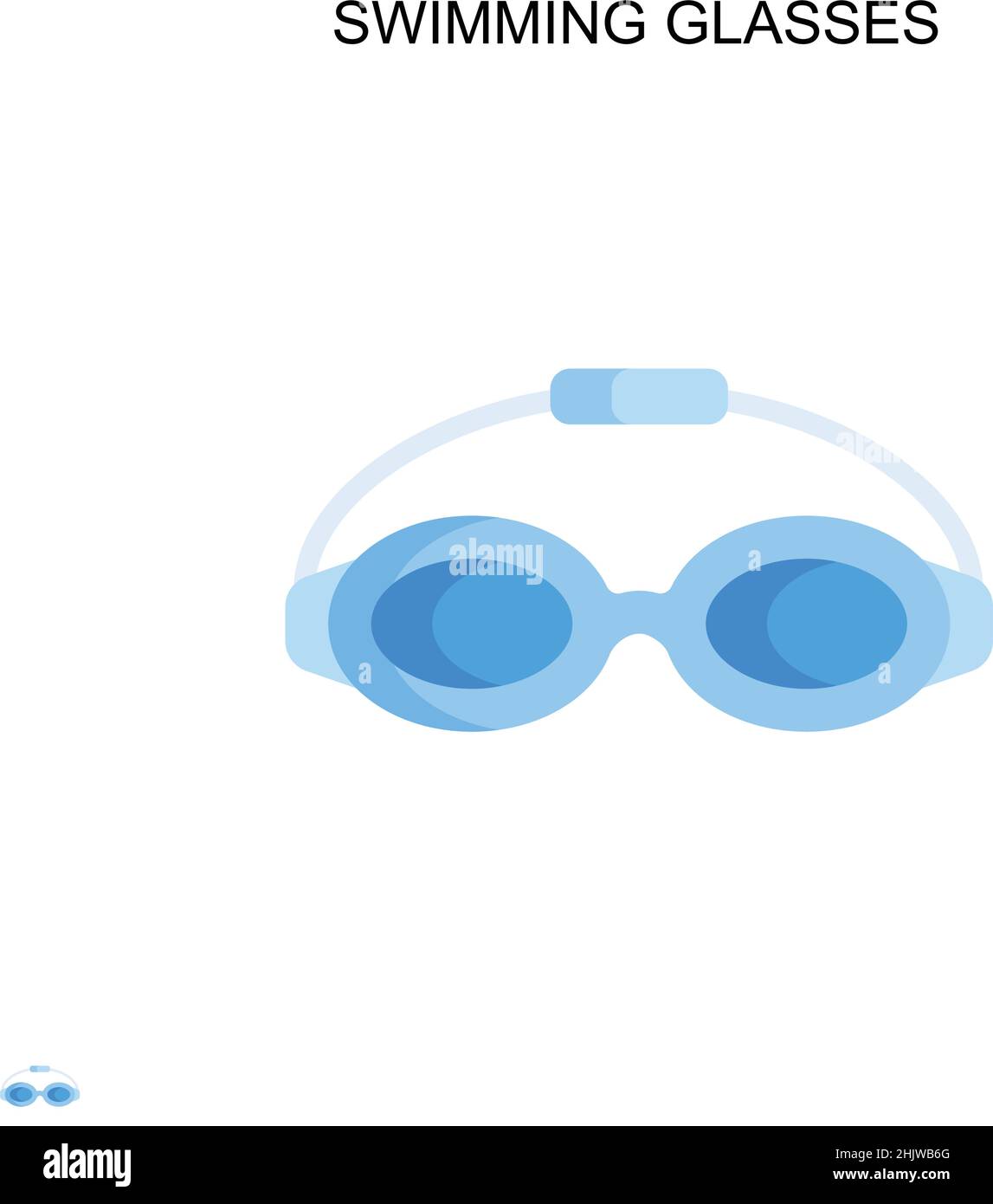 Occhiali da nuoto semplice icona vettoriale. Modello di disegno del simbolo di illustrazione per l'elemento dell'interfaccia utente mobile Web. Illustrazione Vettoriale