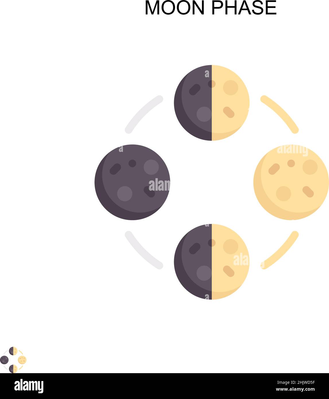 Icona del vettore semplice della fase lunare. Modello di disegno del simbolo di illustrazione per l'elemento dell'interfaccia utente mobile Web. Illustrazione Vettoriale