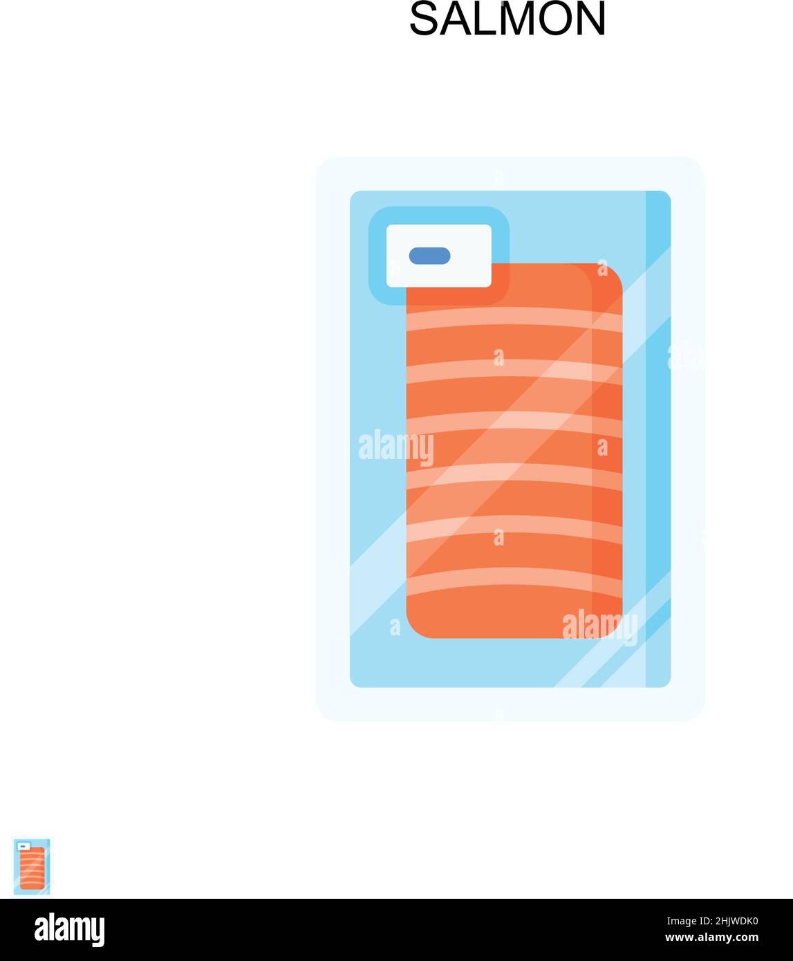 Salmone semplice vettore icona. Modello di disegno del simbolo di illustrazione per l'elemento dell'interfaccia utente mobile Web. Illustrazione Vettoriale