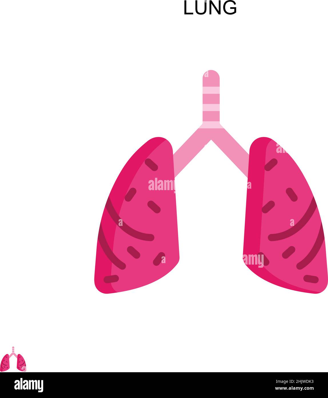 Icona del vettore polmone semplice. Modello di disegno del simbolo di illustrazione per l'elemento dell'interfaccia utente mobile Web. Illustrazione Vettoriale