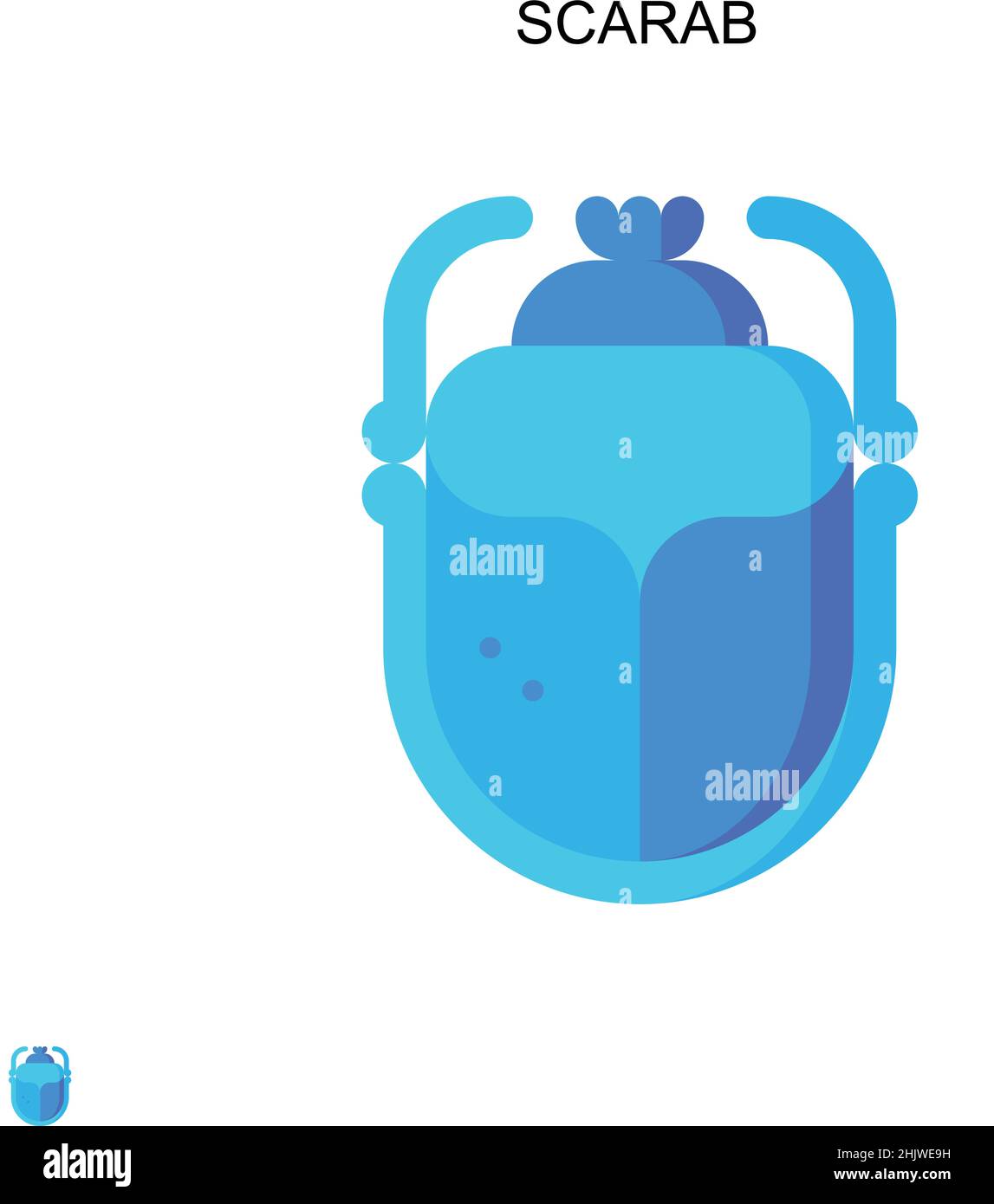 Icona del vettore semplice scarab. Modello di disegno del simbolo di illustrazione per l'elemento dell'interfaccia utente mobile Web. Illustrazione Vettoriale