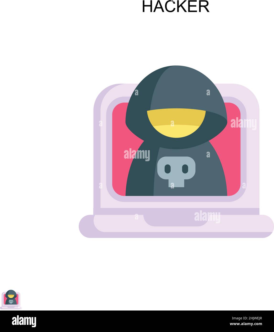 Icona vettore semplice hacker. Modello di disegno del simbolo di illustrazione per l'elemento dell'interfaccia utente mobile Web. Illustrazione Vettoriale