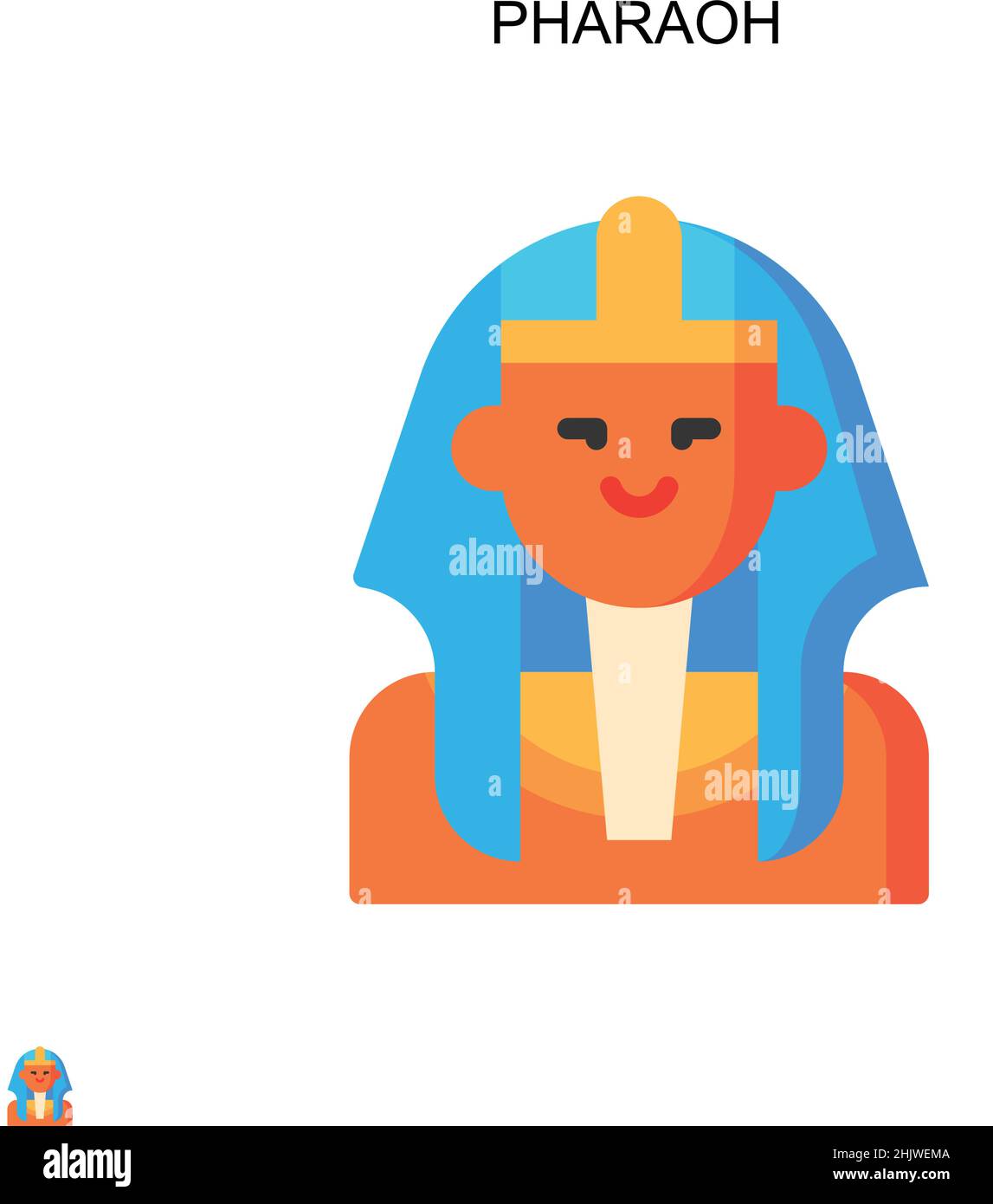 Icona vettore semplice faraone. Modello di disegno del simbolo di illustrazione per l'elemento dell'interfaccia utente mobile Web. Illustrazione Vettoriale