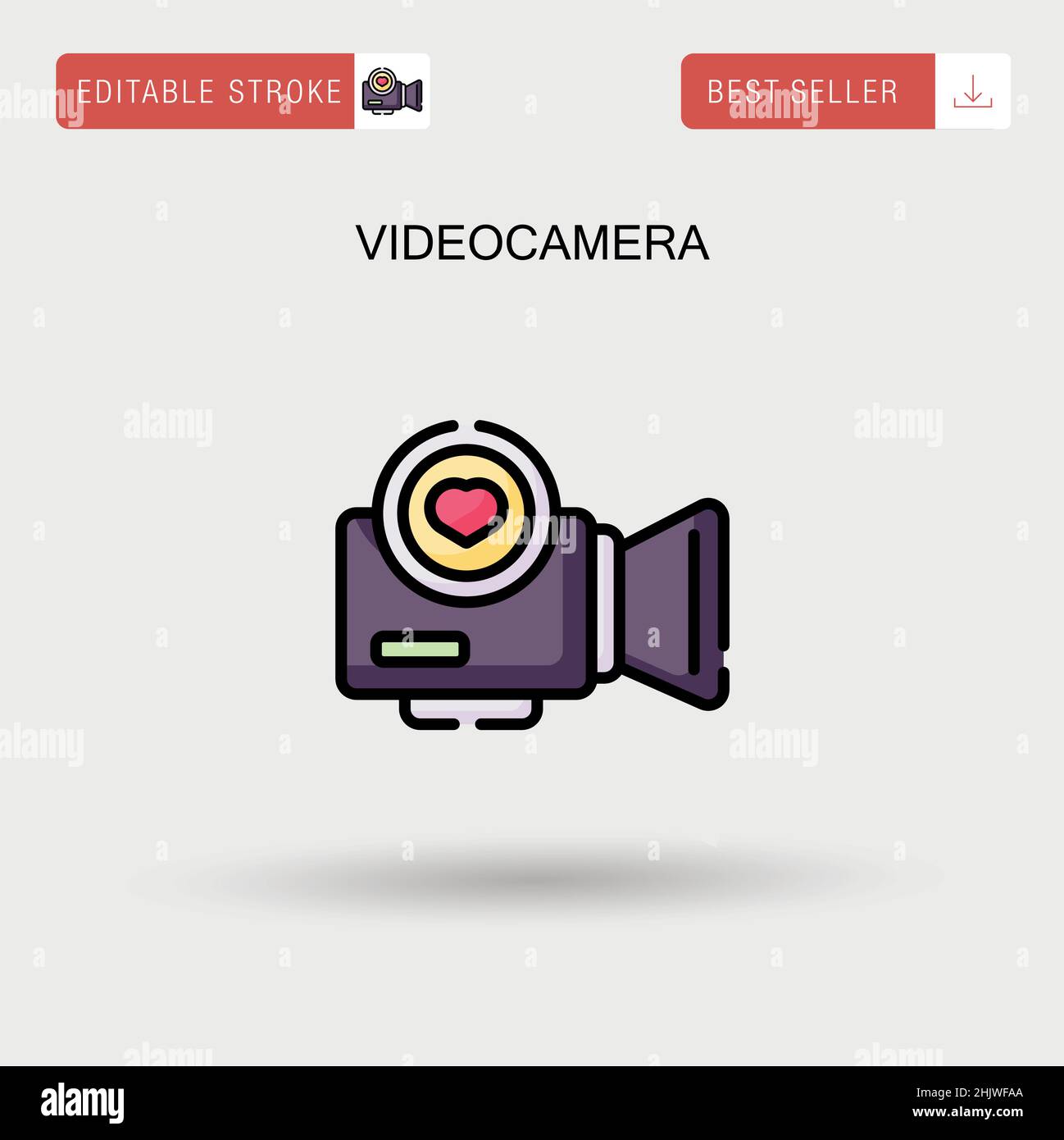 Icona vettoriale semplice della videocamera. Illustrazione Vettoriale