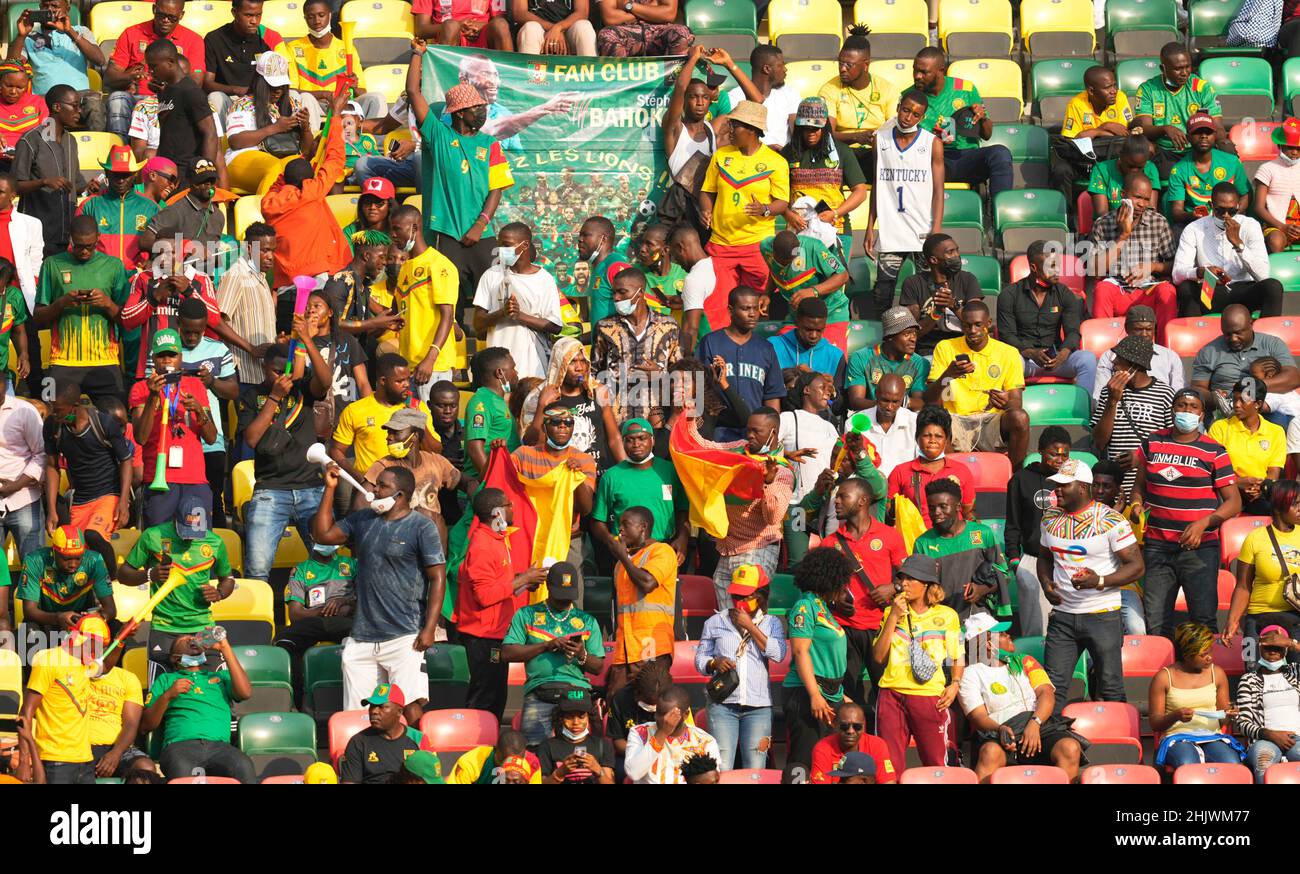 Yaoundé, Camerun, 17 gennaio 2022: !! Durante Cameroun Versus Cap Verde- Africa Cup of Nations all'Olembe Stadium. Prezzo Kim/CSM. Foto Stock