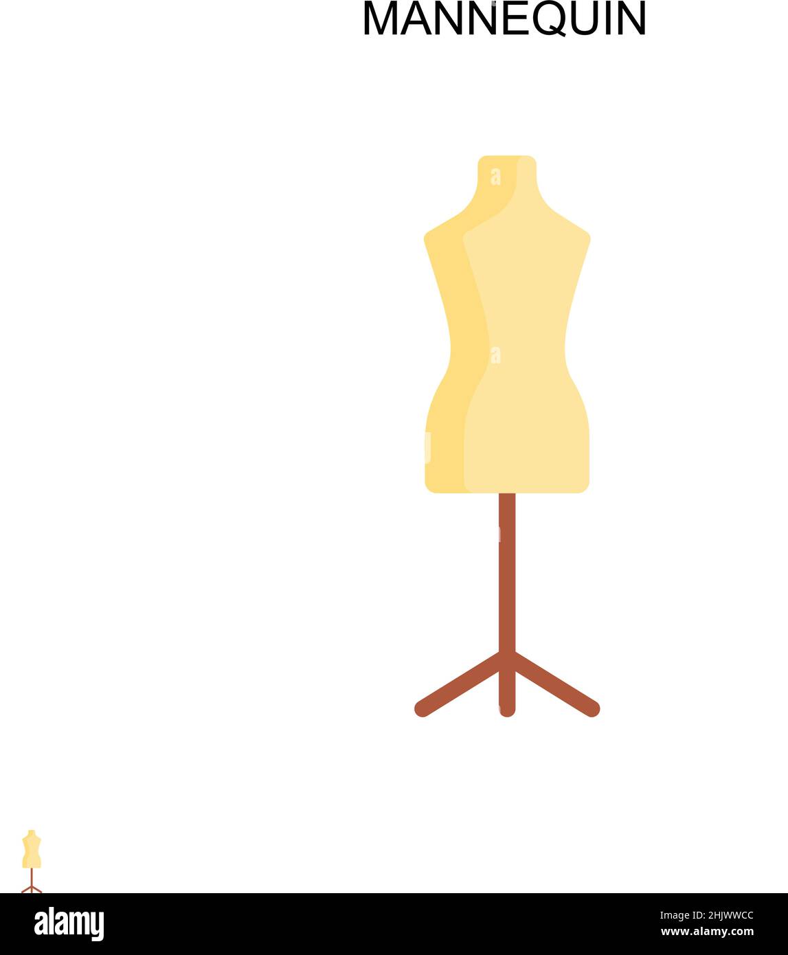 Icona vettoriale semplice manichino. Modello di disegno del simbolo di illustrazione per l'elemento dell'interfaccia utente mobile Web. Illustrazione Vettoriale