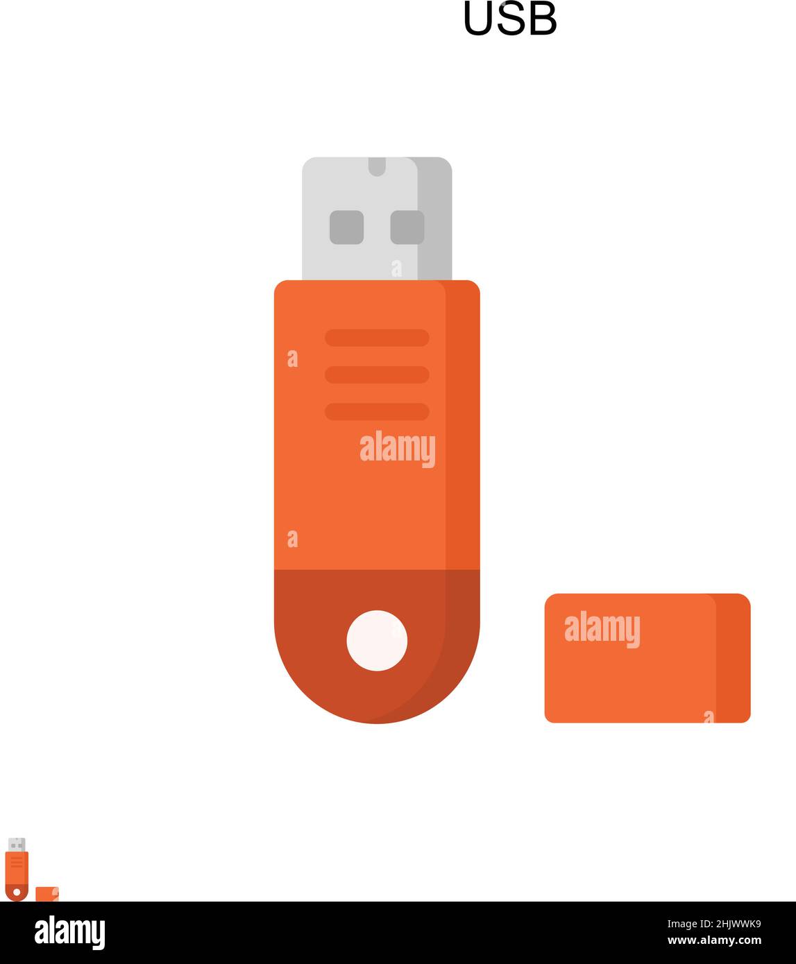 Icona USB Simple Vector. Modello di disegno del simbolo di illustrazione per l'elemento dell'interfaccia utente mobile Web. Illustrazione Vettoriale