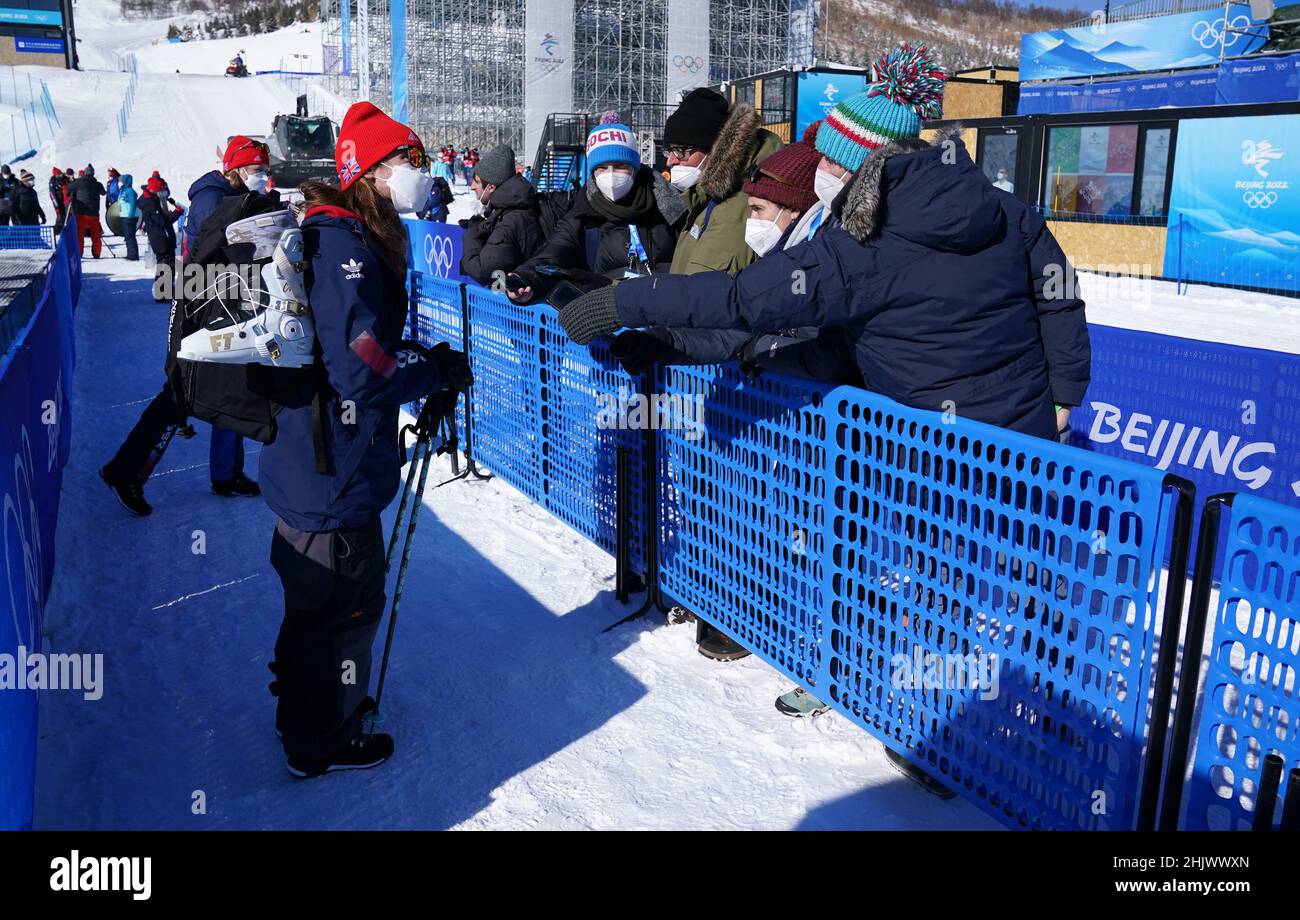 James Woods della Gran Bretagna parla con i media al Genting Snow Park, davanti ai Giochi Olimpici invernali di Pechino 2022 in Cina. Data immagine: Martedì 1 febbraio 2022. Foto Stock