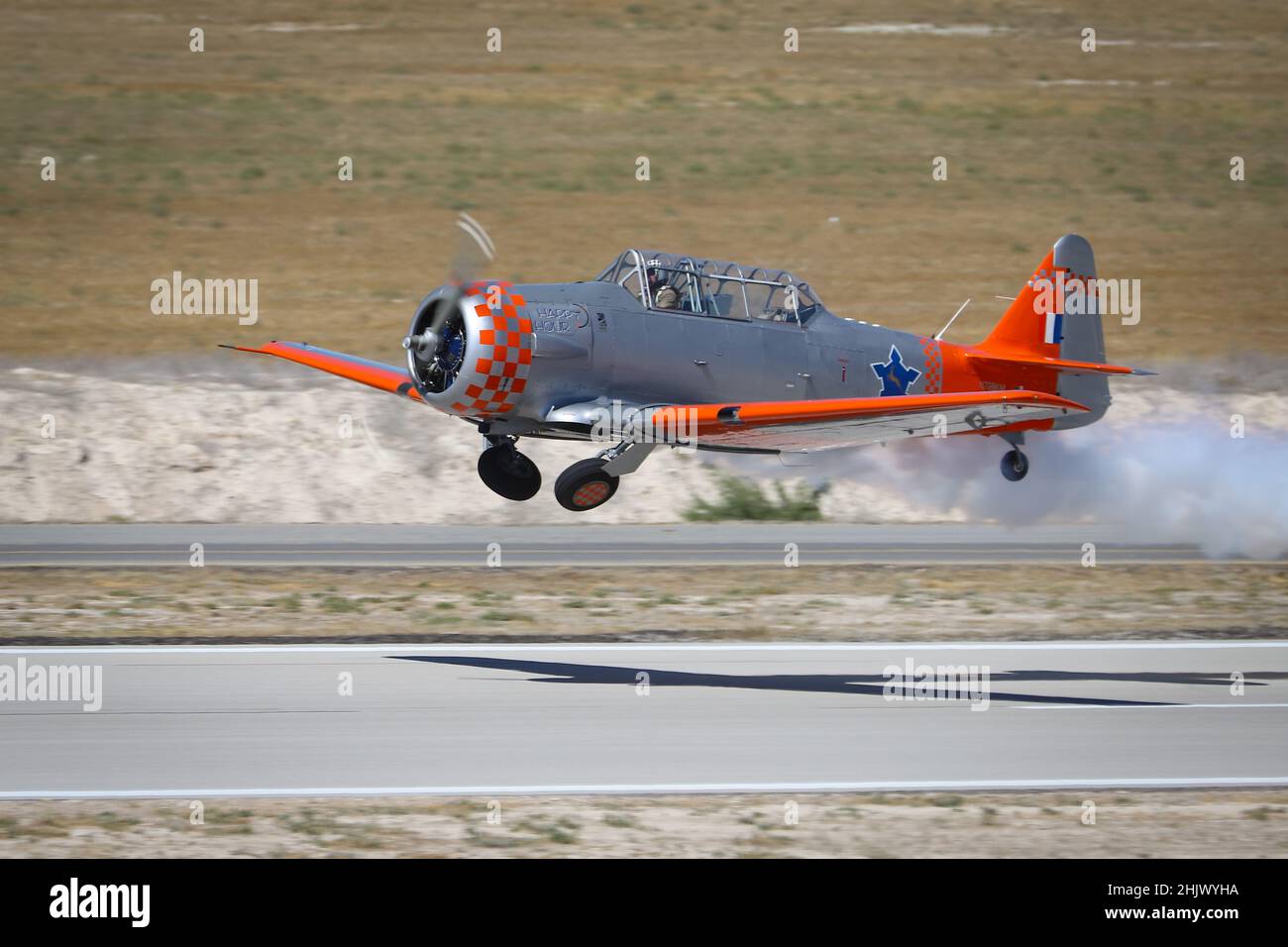 ESKISEHIR, TURCHIA - 12 SETTEMBRE 2021: M.S.O Air and Space Museum North American AT-6G Texan display in Sivrihisar SHG Airshow Foto Stock