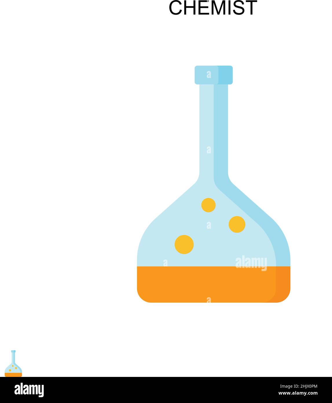 Icona vettore semplice chimico. Modello di disegno del simbolo di illustrazione per l'elemento dell'interfaccia utente mobile Web. Illustrazione Vettoriale