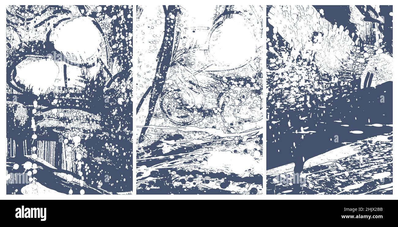 Set di sfondo astratto disegnato a mano. Illustrazione vettoriale Illustrazione Vettoriale
