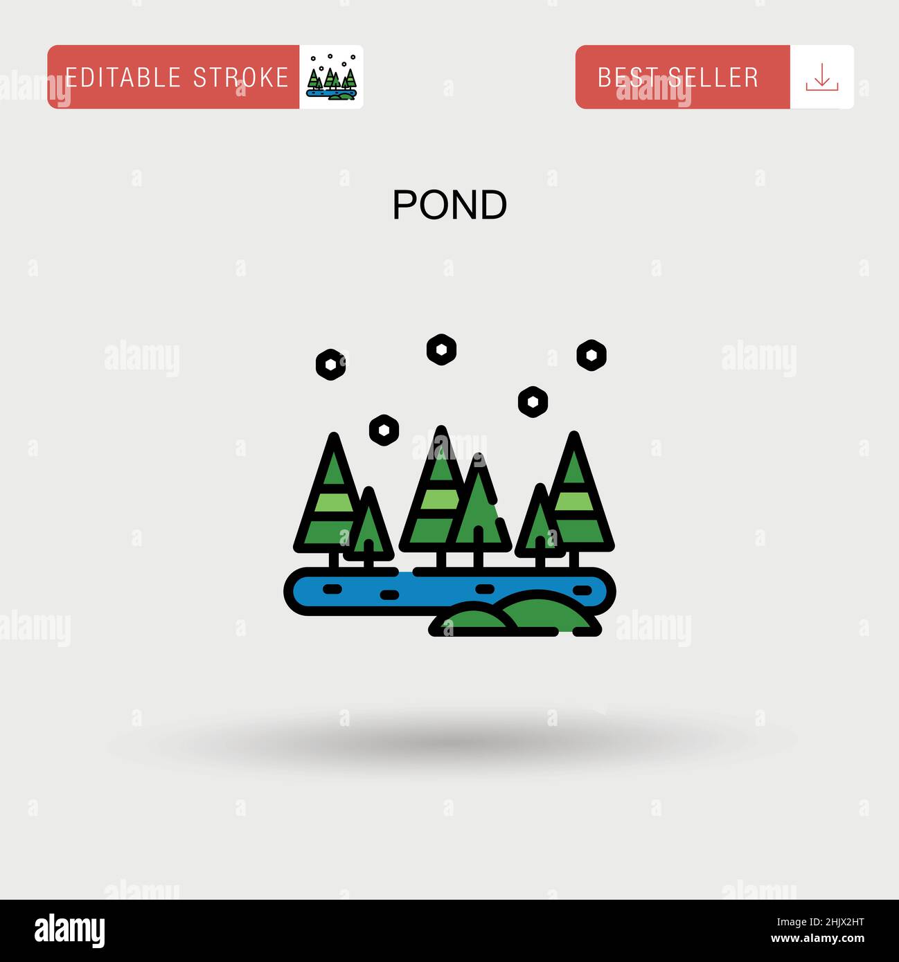 Icona vettore Pond Simple. Illustrazione Vettoriale