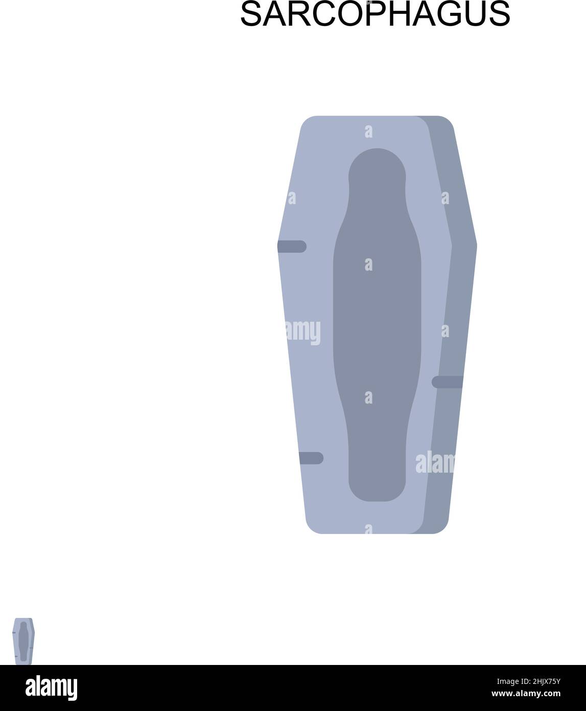 Sarcofago semplice icona vettoriale. Modello di disegno del simbolo di illustrazione per l'elemento dell'interfaccia utente mobile Web. Illustrazione Vettoriale