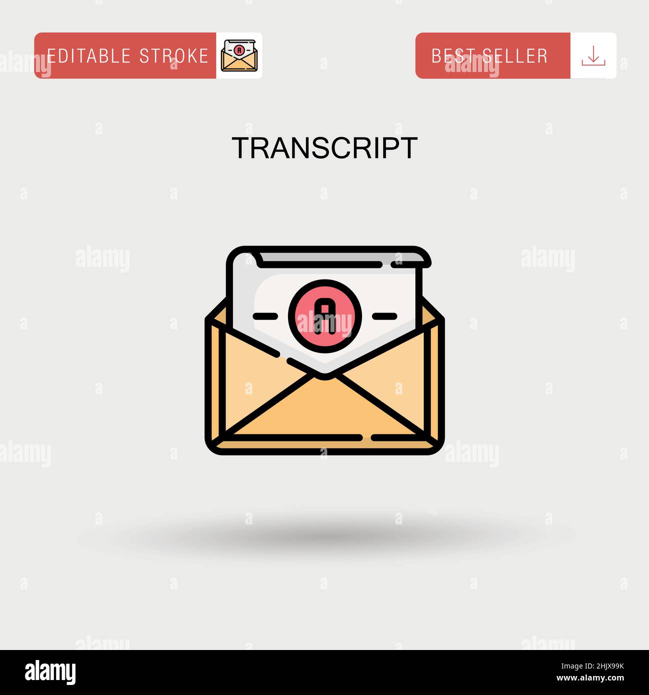 Trascrizione icona vettore semplice. Illustrazione Vettoriale