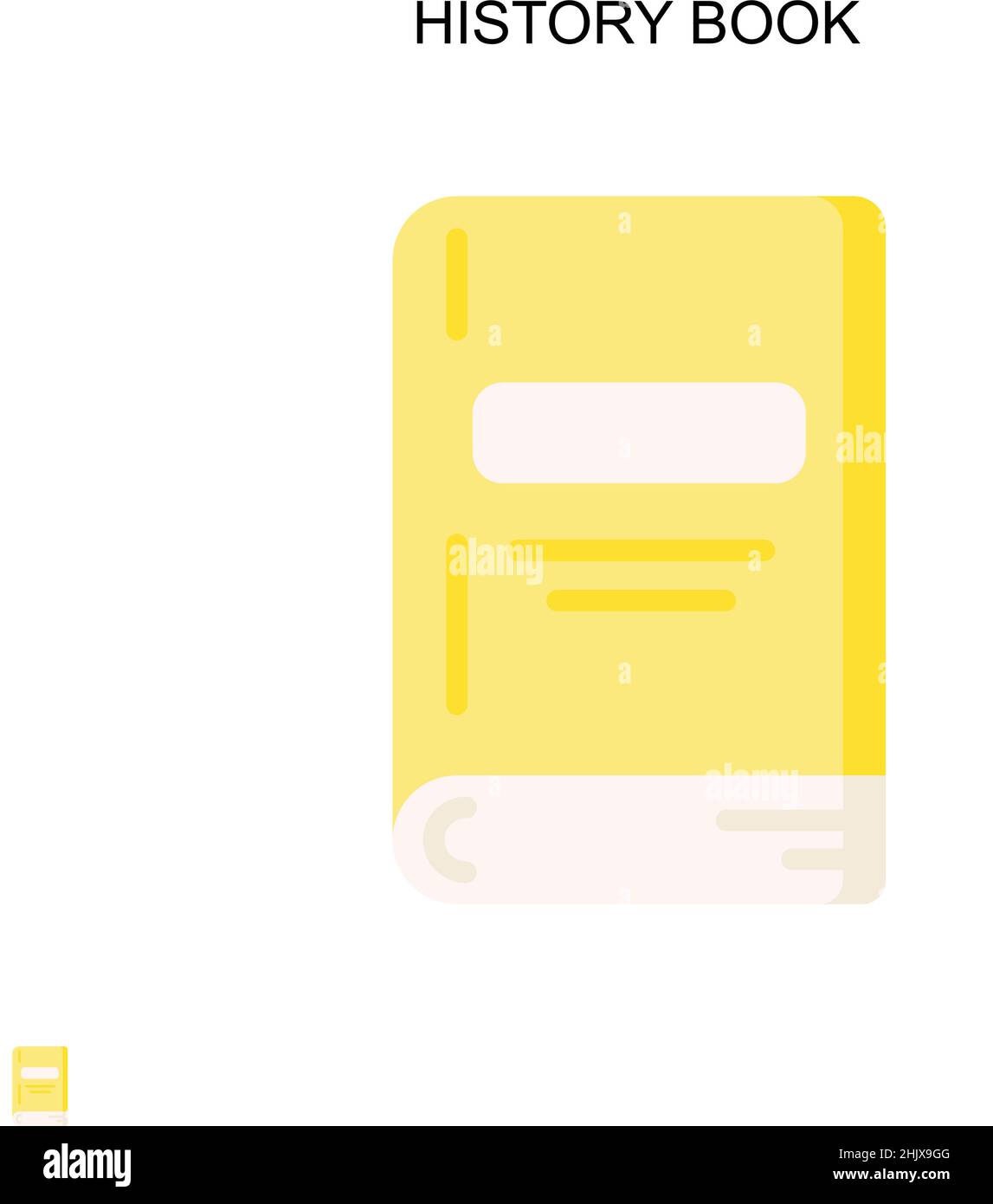 Icona vettoriale semplice del libro di cronologia. Modello di disegno del simbolo di illustrazione per l'elemento dell'interfaccia utente mobile Web. Illustrazione Vettoriale