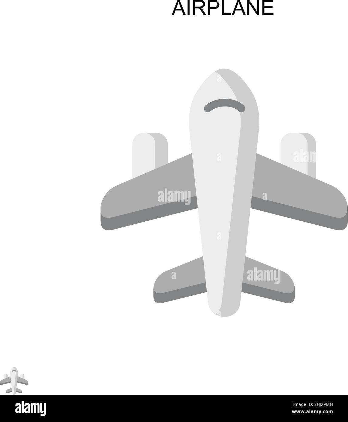 Icona vettore aereo semplice. Modello di disegno del simbolo di illustrazione per l'elemento dell'interfaccia utente mobile Web. Illustrazione Vettoriale