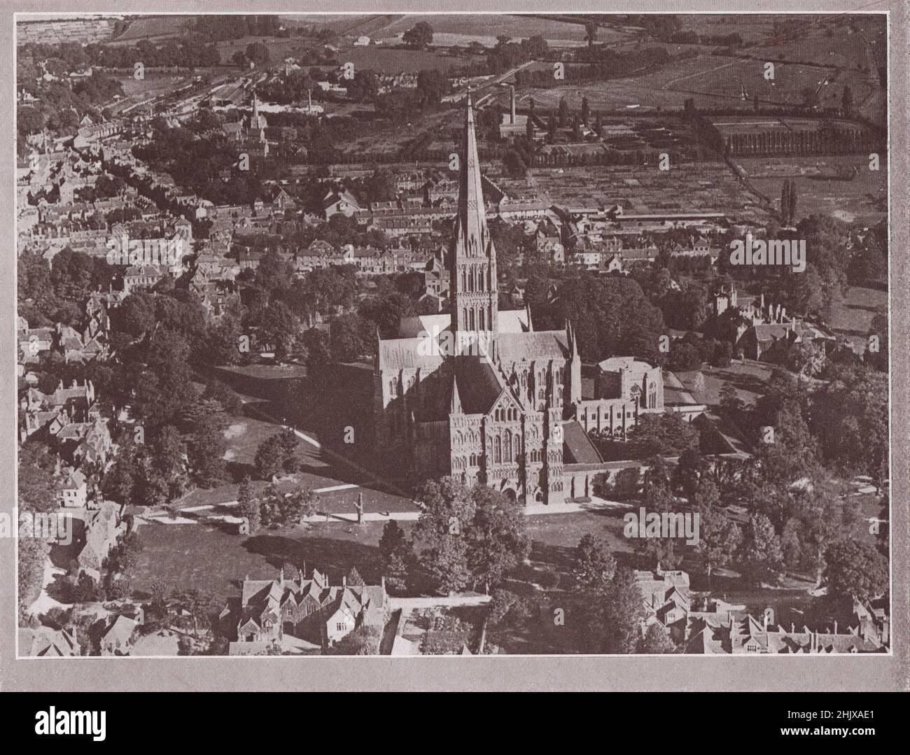 Vista generale, Salisbury . Wiltshire (1923) Foto Stock