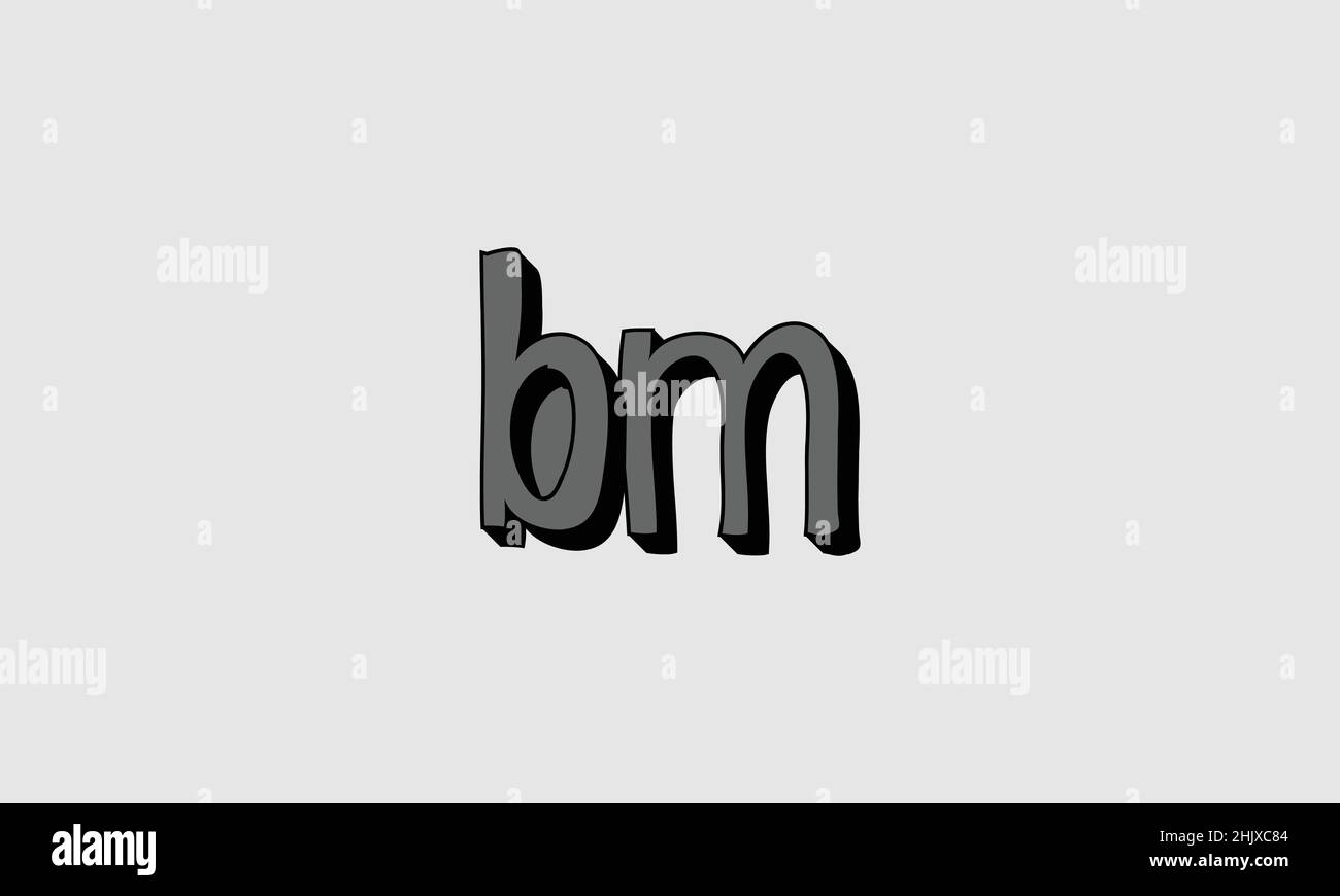 Icona con lettera grassetto BM - disegno vettoriale iniziale - icona Premium, vettore logo Illustrazione Vettoriale