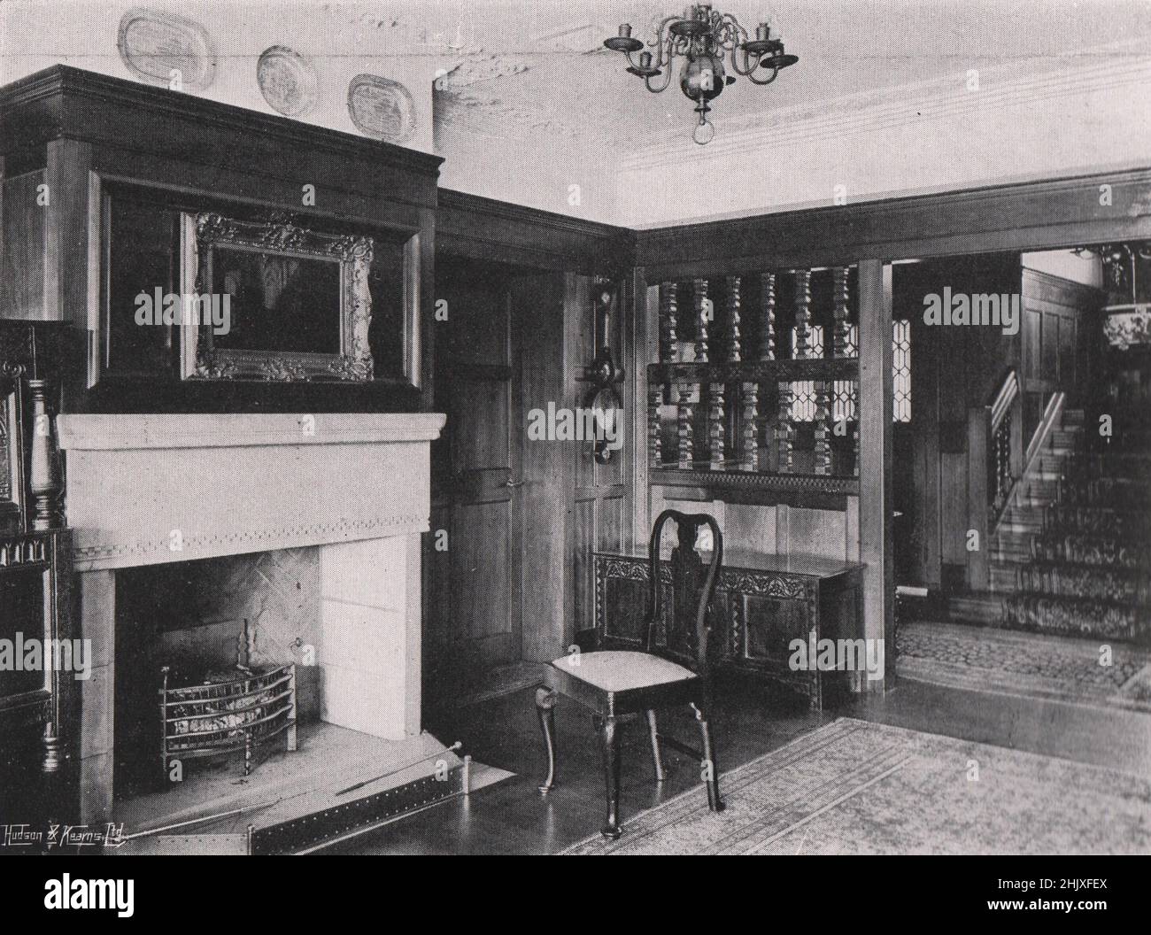 La sala di seduta. Yorkshire. Bishopsbarns, York. - Disegnato da Walter H. Brierley (1922) Foto Stock