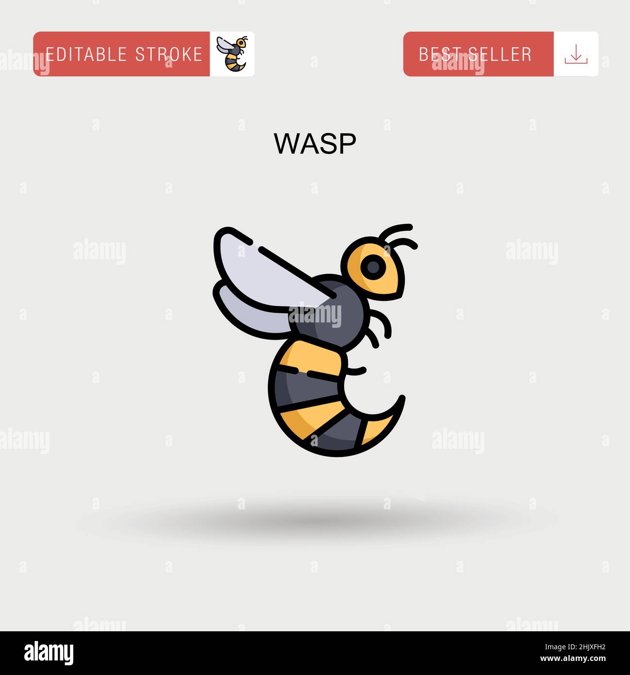 Icona vettore semplice WASP. Illustrazione Vettoriale Icona vettore semplice WASP. Illustrazione Vettoriale