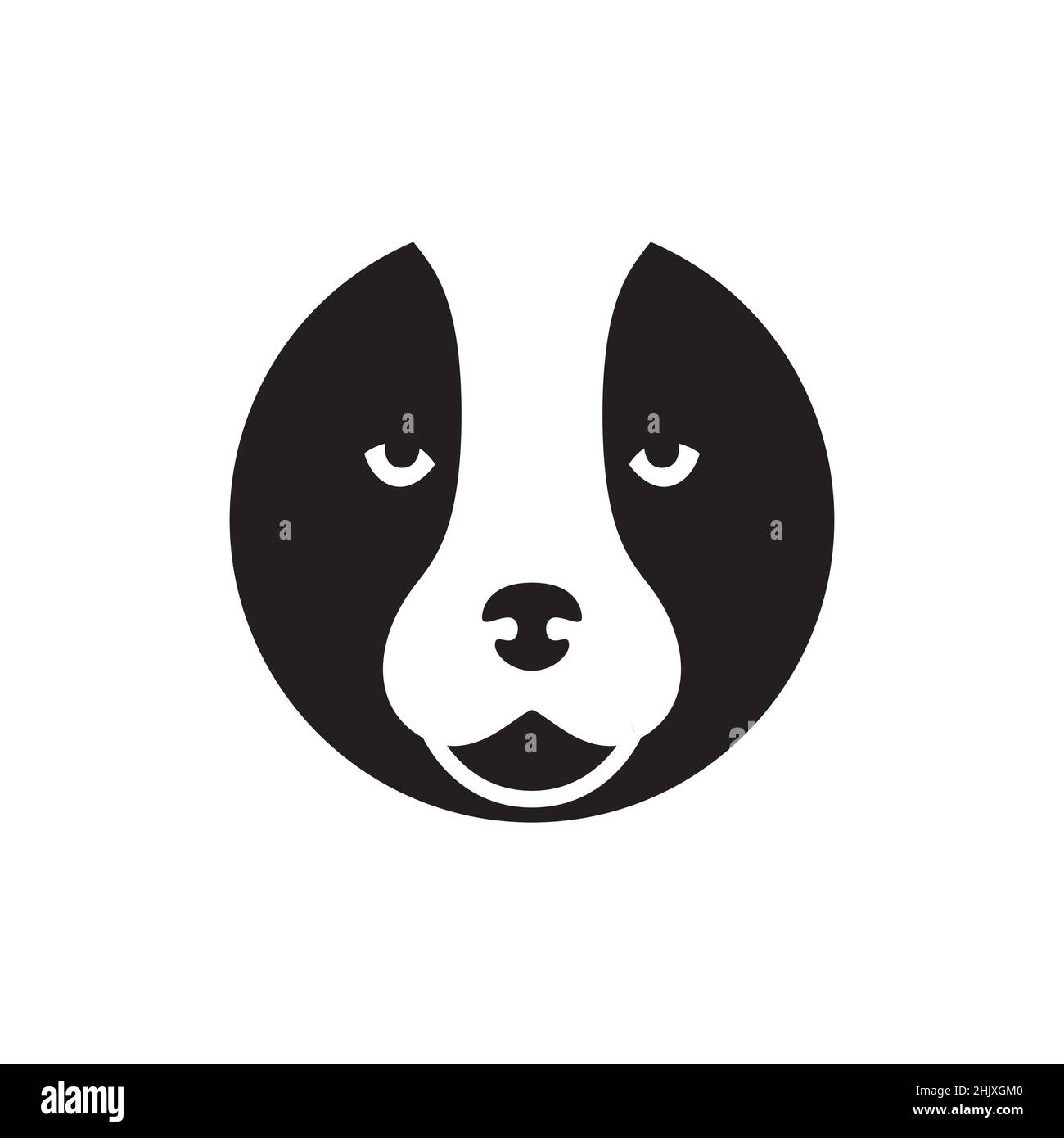 faccia fastidioso disegno cute del logo del cane, immagine vettoriale del simbolo grafico dell'icona idea creativa Illustrazione Vettoriale