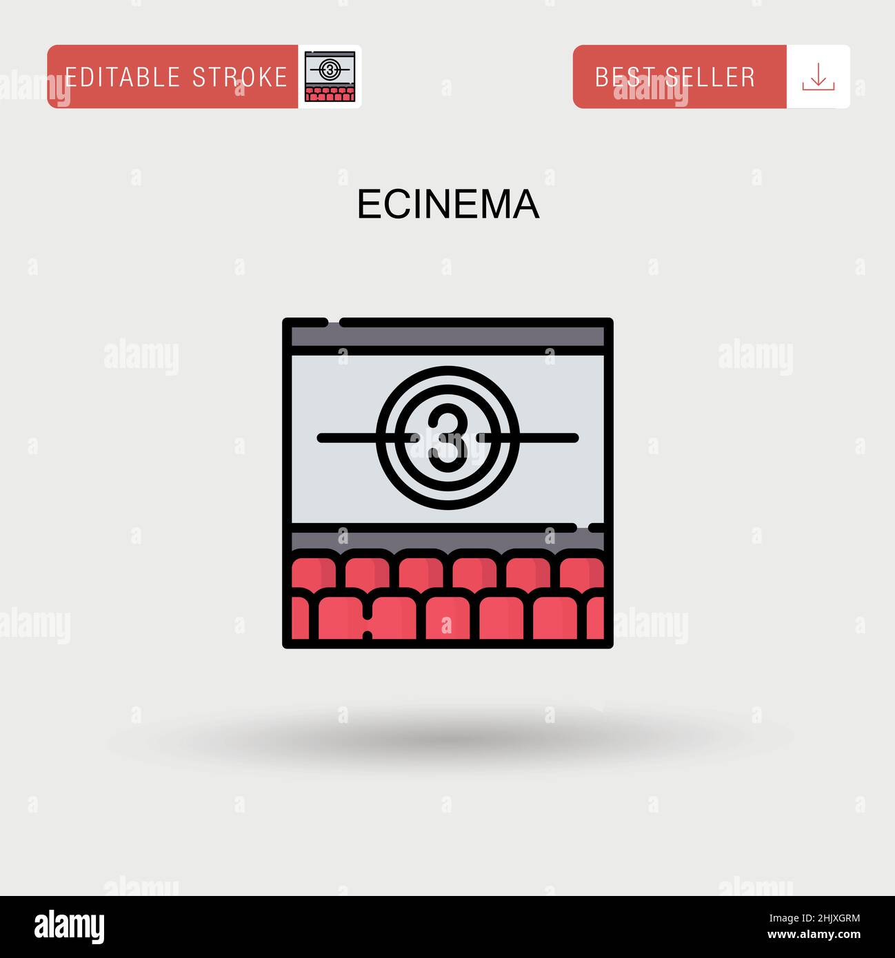 Ecinema semplice icona vettoriale. Illustrazione Vettoriale