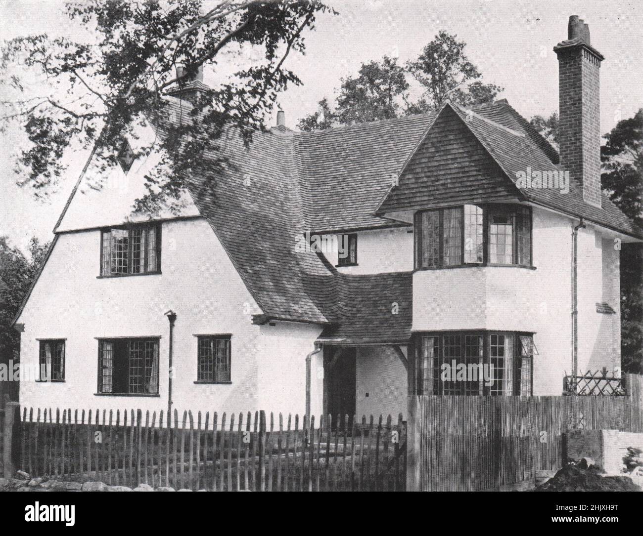 'The Homestead', Chislehurst - ingresso frontale. Londra. E. J. May, architetto (1908) Foto Stock