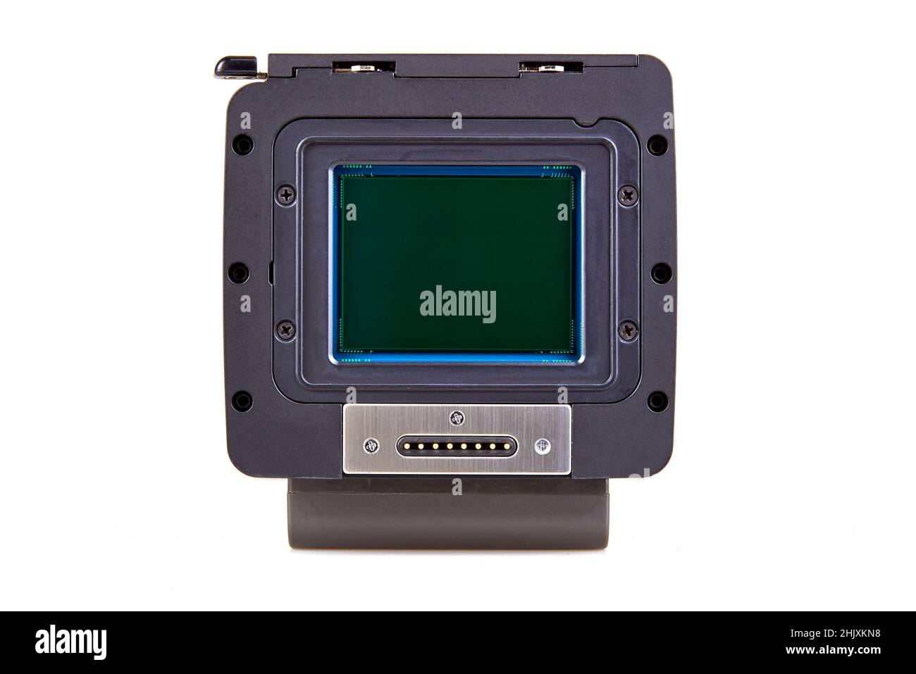 Sensore CMOS della fotocamera sul corpo posteriore e sulla batteria Foto Stock