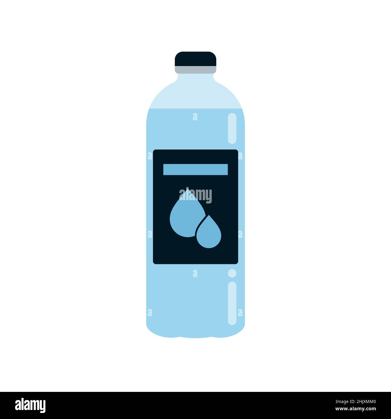 bottiglia d'acqua semplice isolata su sfondo bianco, illustrazione vettoriale Illustrazione Vettoriale