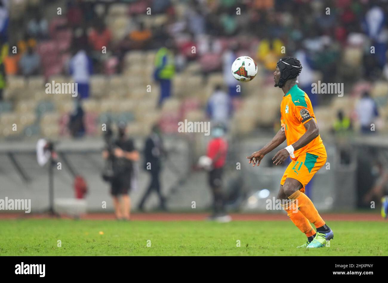 Douala, Camerun, 26 gennaio 2022: Eric Bailly della Costa d'Avorio durante l'Egitto contro Costa d'Avorio- Coppa delle nazioni dell'Africa allo stadio di Japoma. Prezzo Kim/CSM. Foto Stock