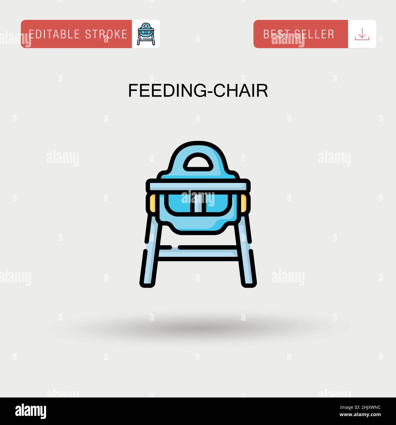 Icona vettoriale semplice della sedia da alimentazione. Illustrazione Vettoriale