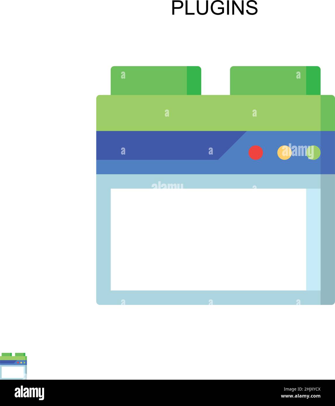 Plugin semplice icona vettoriale. Modello di disegno del simbolo di illustrazione per l'elemento dell'interfaccia utente mobile Web. Illustrazione Vettoriale