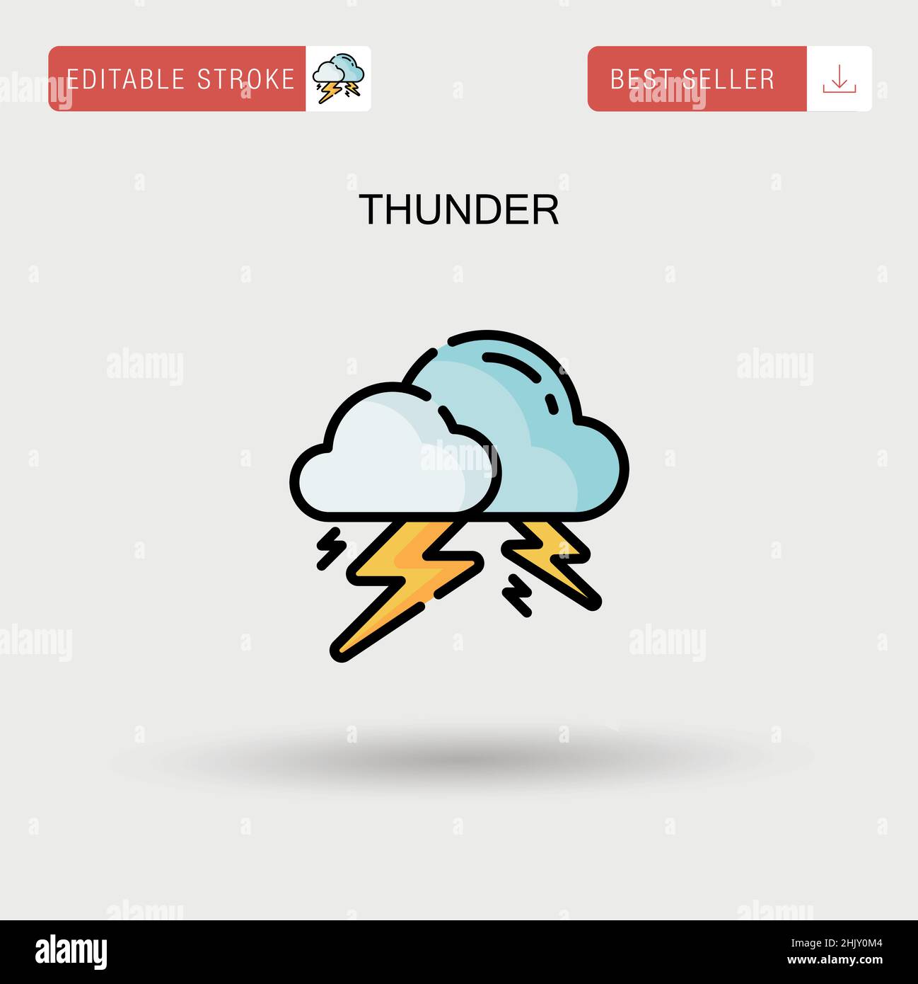 Icona vettore semplice Thunder. Illustrazione Vettoriale