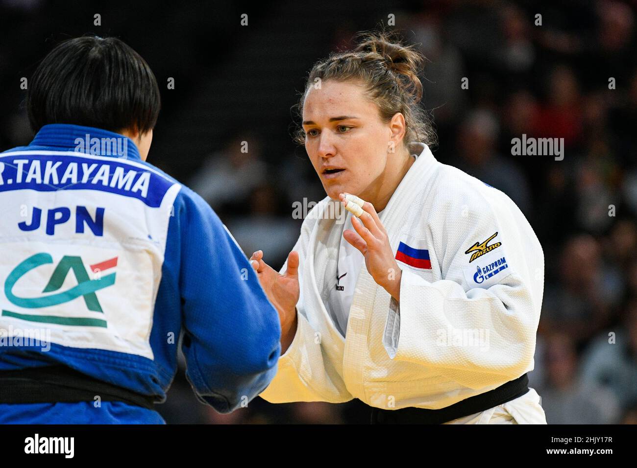 Donne -78 kg, la medaglia d'oro russa Aleksandra BABINTSEVA compete durante l'evento Paris Grand Slam 2021, Judo il 17 ottobre 2021 ad AccorHotels Aren Foto Stock