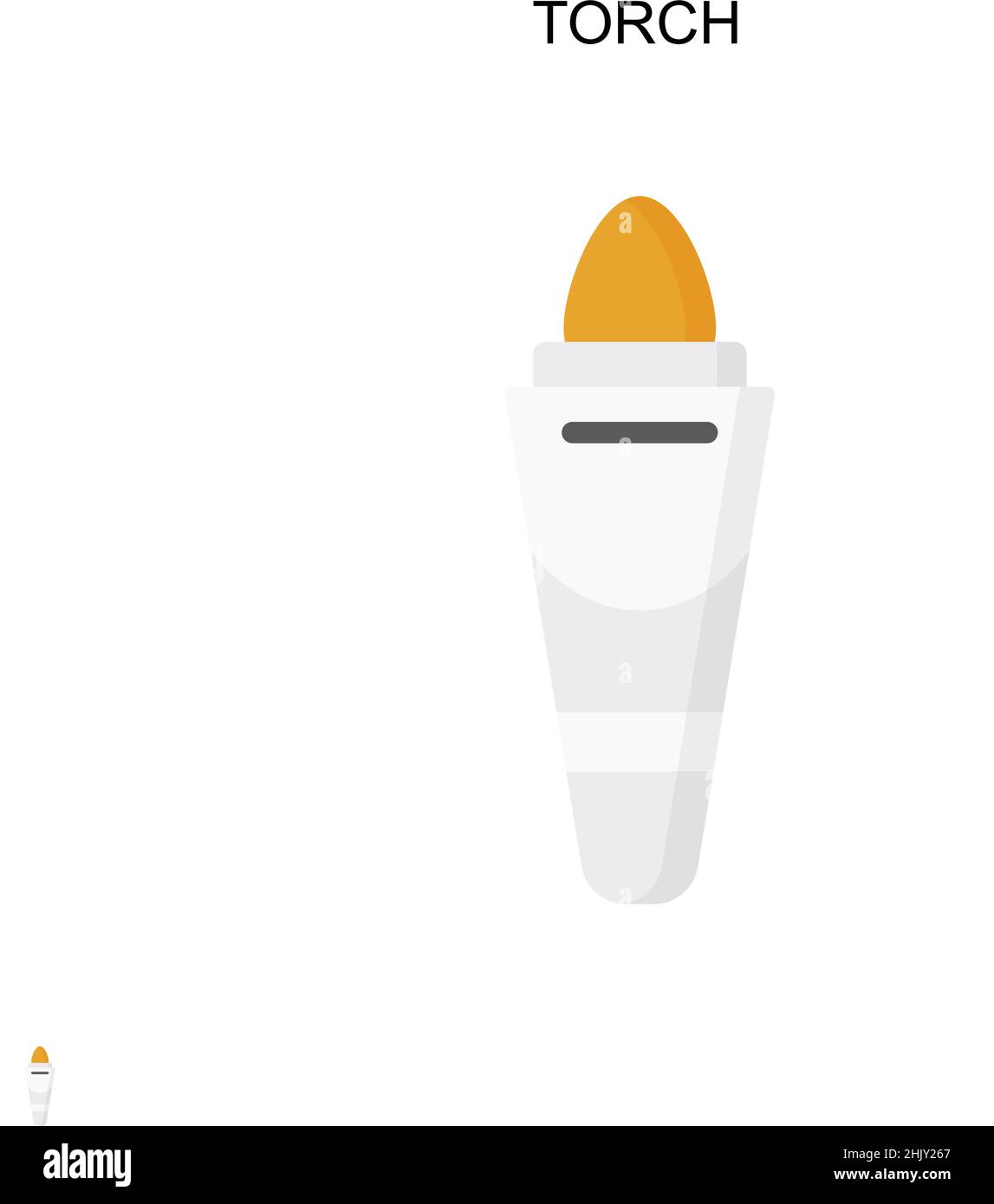 Icona vettoriale semplice torcia. Modello di disegno del simbolo di illustrazione per l'elemento dell'interfaccia utente mobile Web. Illustrazione Vettoriale