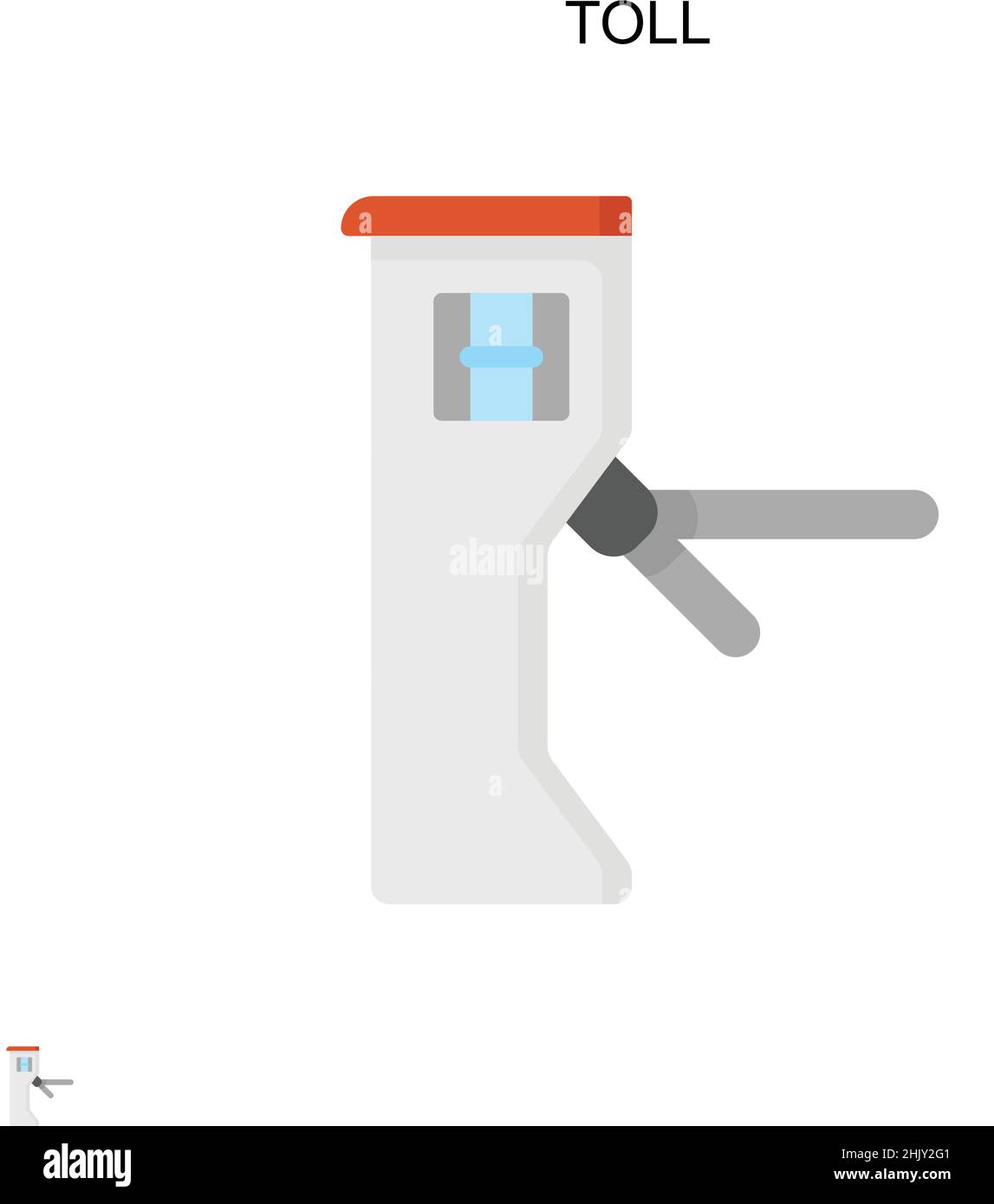 Icona vettore semplice a pedaggio. Modello di disegno del simbolo di illustrazione per l'elemento dell'interfaccia utente mobile Web. Illustrazione Vettoriale