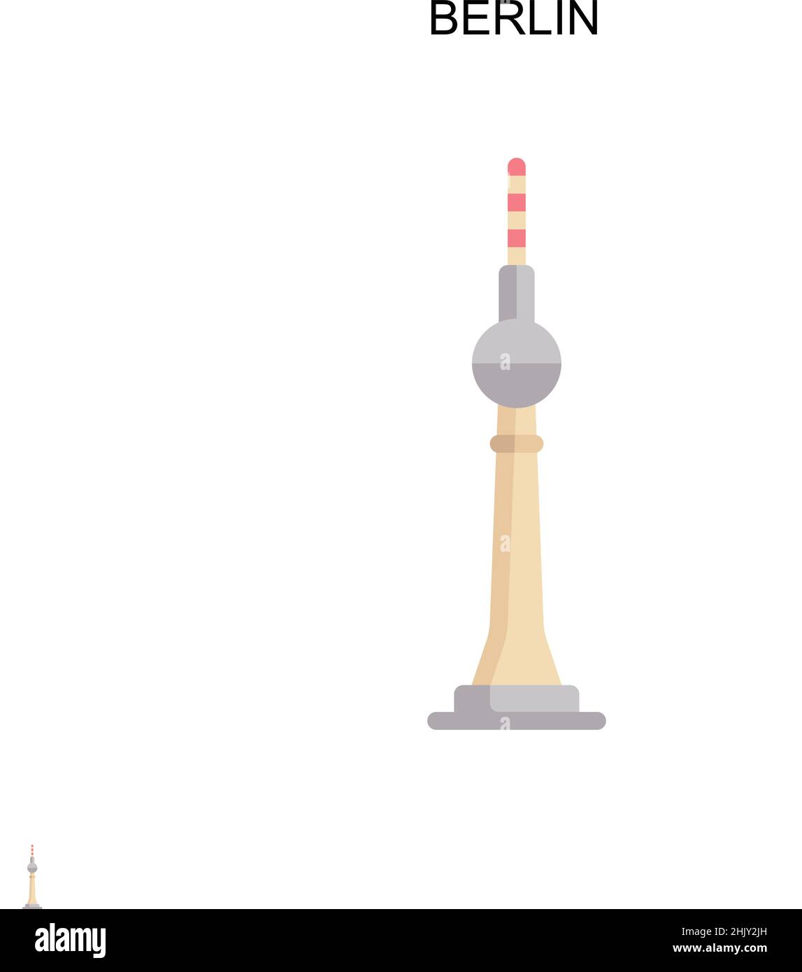 Icona vettore semplice di Berlino. Modello di disegno del simbolo di illustrazione per l'elemento dell'interfaccia utente mobile Web. Illustrazione Vettoriale
