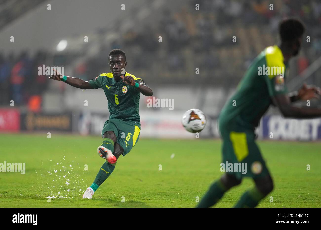 Yaounde, Camerun, 30 gennaio 2022: Idrissa Gueye del Senegal durante la Coppa delle nazioni del Senegal contro la Guinea Equatoriale-Africa allo stadio Ahmadou Ahidjo. Prezzo Kim/CSM. Foto Stock