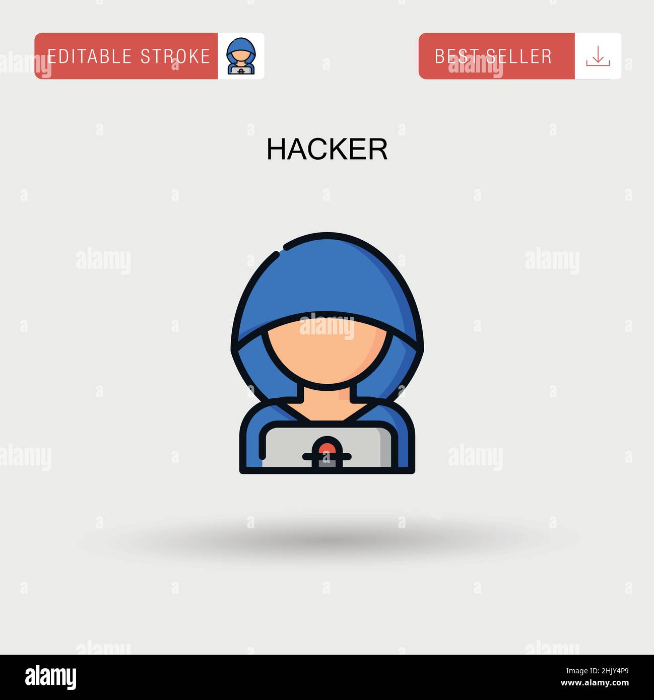 Icona vettore semplice hacker. Illustrazione Vettoriale