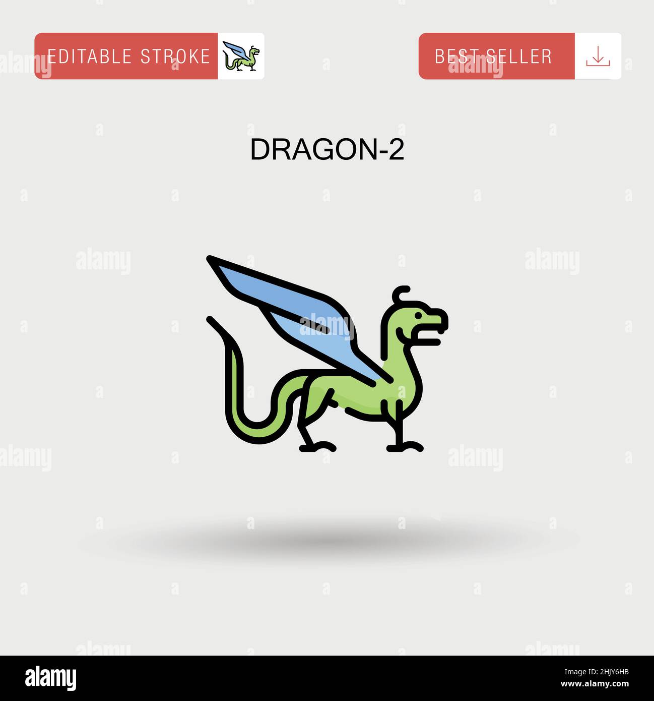 Dragon-2 semplice icona vettoriale. Illustrazione Vettoriale