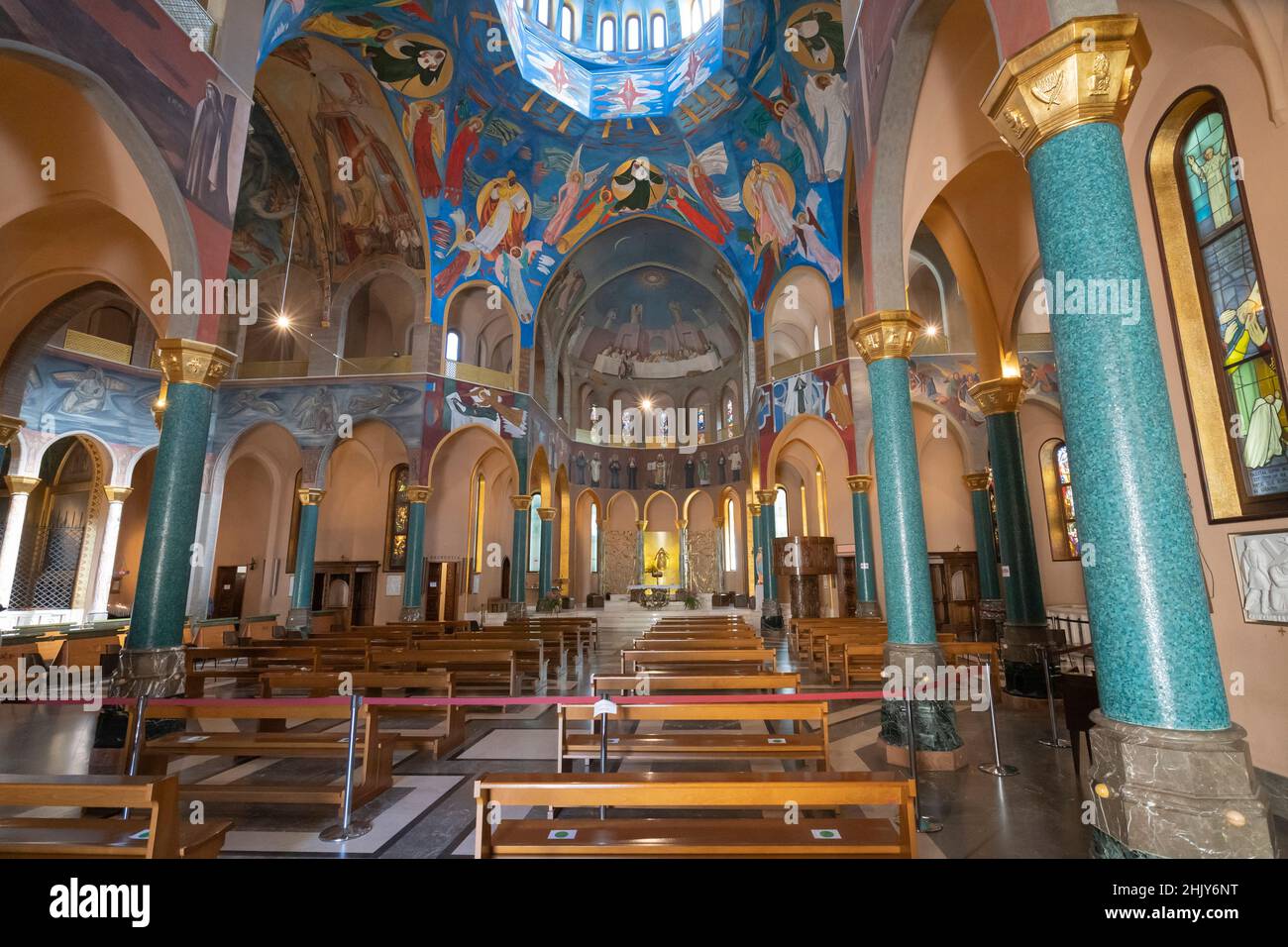 Basilica Santa Rita da Cascia, interno, Umbria, Italia, Europa Foto Stock