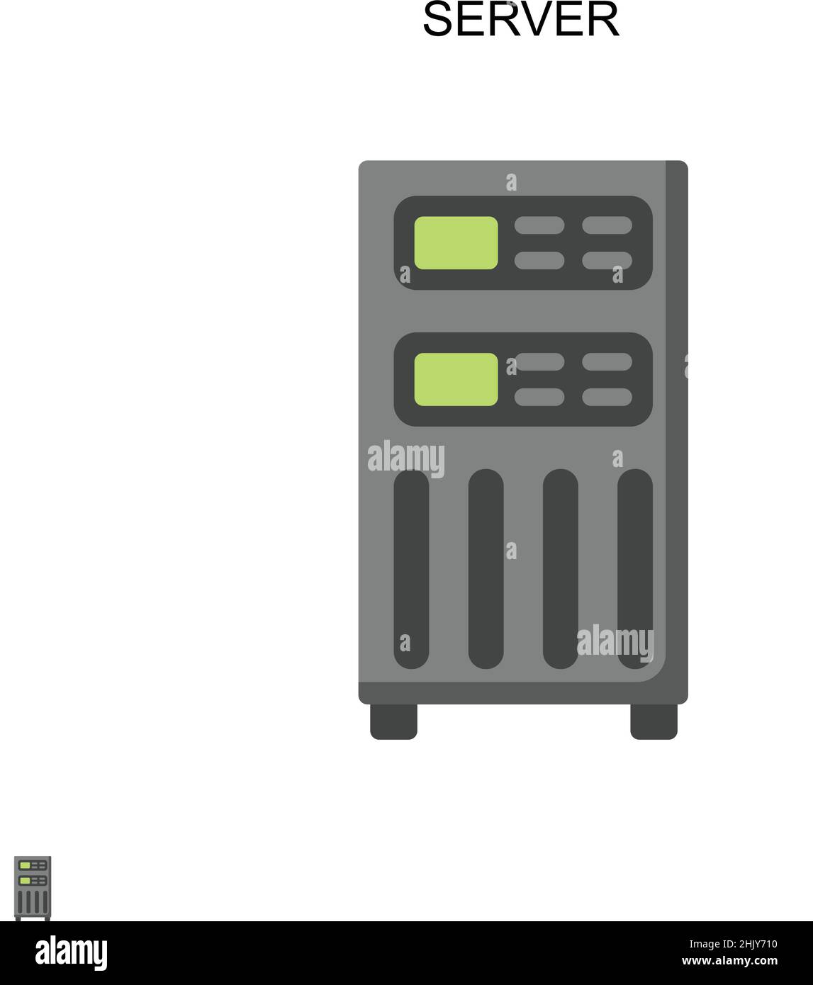 Icona vettore semplice server. Modello di disegno del simbolo di illustrazione per l'elemento dell'interfaccia utente mobile Web. Illustrazione Vettoriale