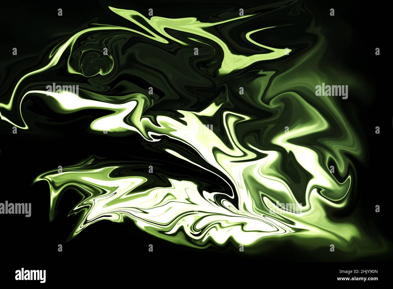 Green Dragon, Abstract Digital Marbling Foto Stock