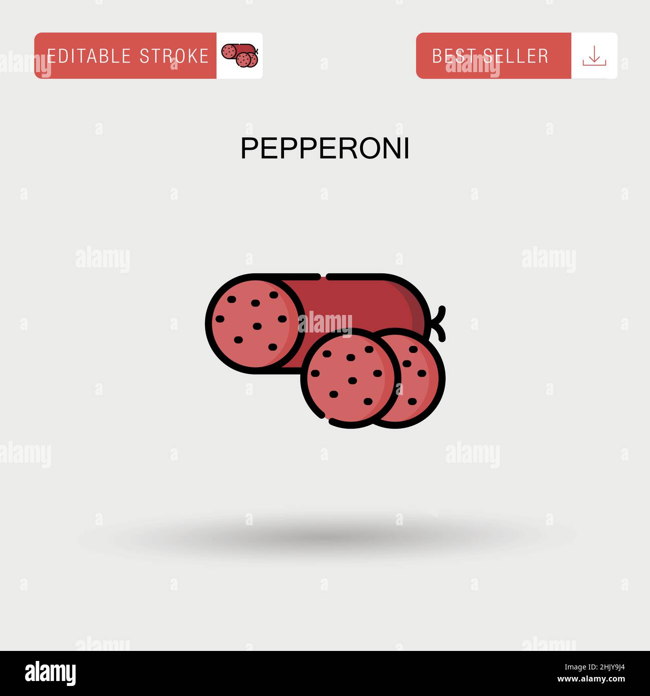 Pepperoni semplice icona vettoriale. Illustrazione Vettoriale