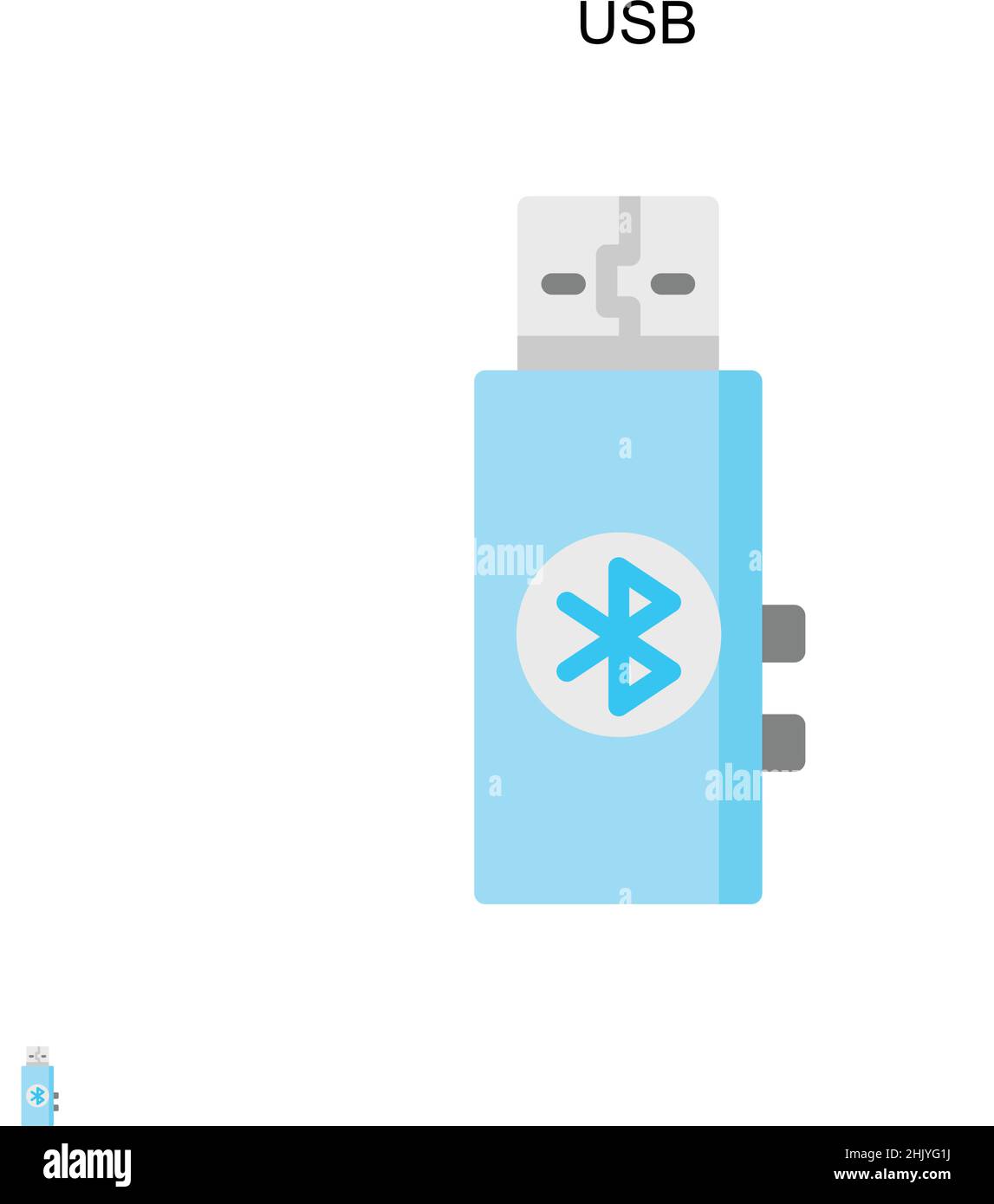 Icona USB Simple Vector. Modello di disegno del simbolo di illustrazione per l'elemento dell'interfaccia utente mobile Web. Illustrazione Vettoriale